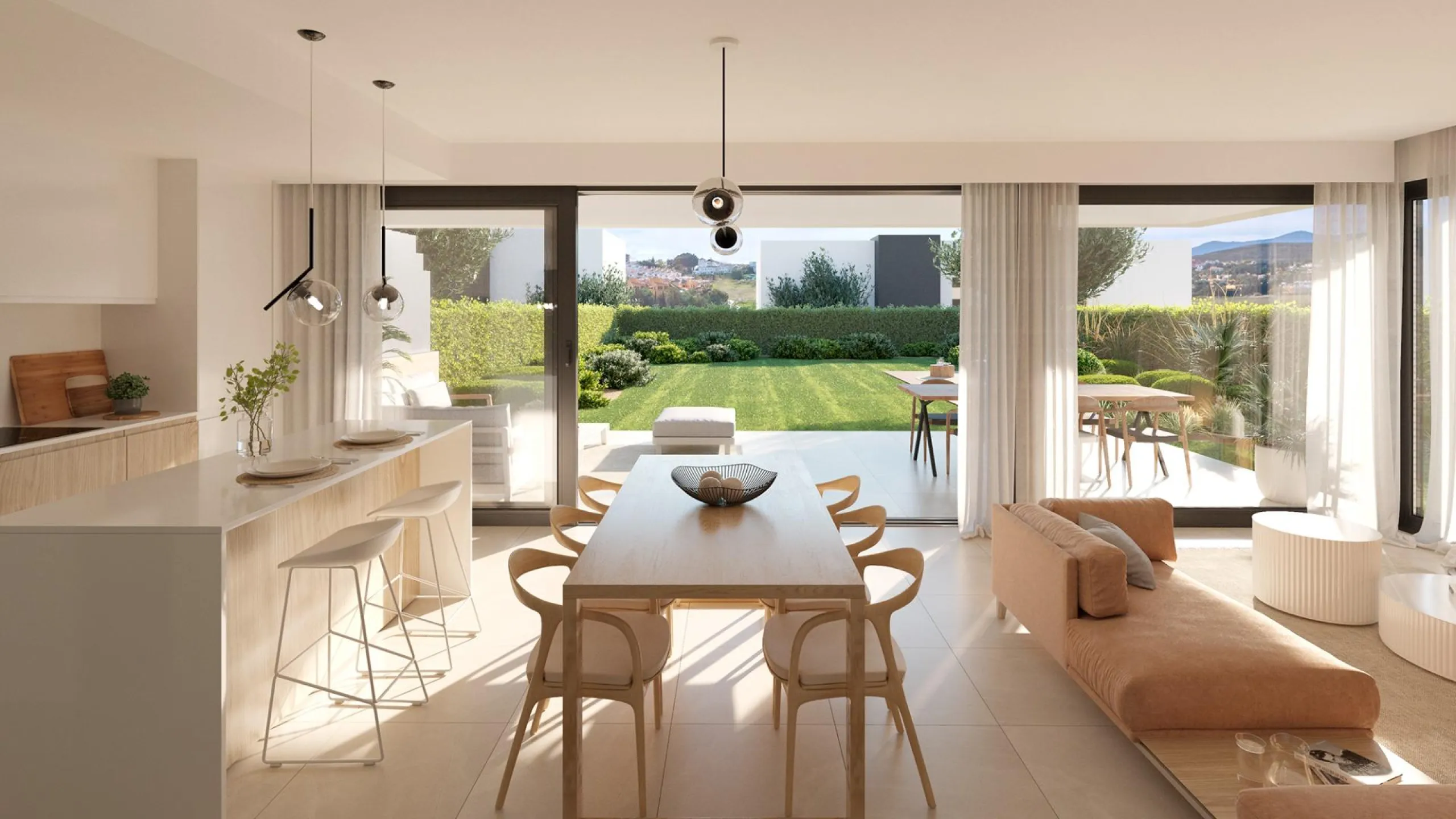 NEW BUILD SEMI-DETACHED VILLAS NEAR ESTEPONA& & New Build exclusive residential complex consisting of 50 contemporary style semi-detached villas comprising of a large living room, open plan fitted kitchen equipped with top brand appliances, 3 bedroo