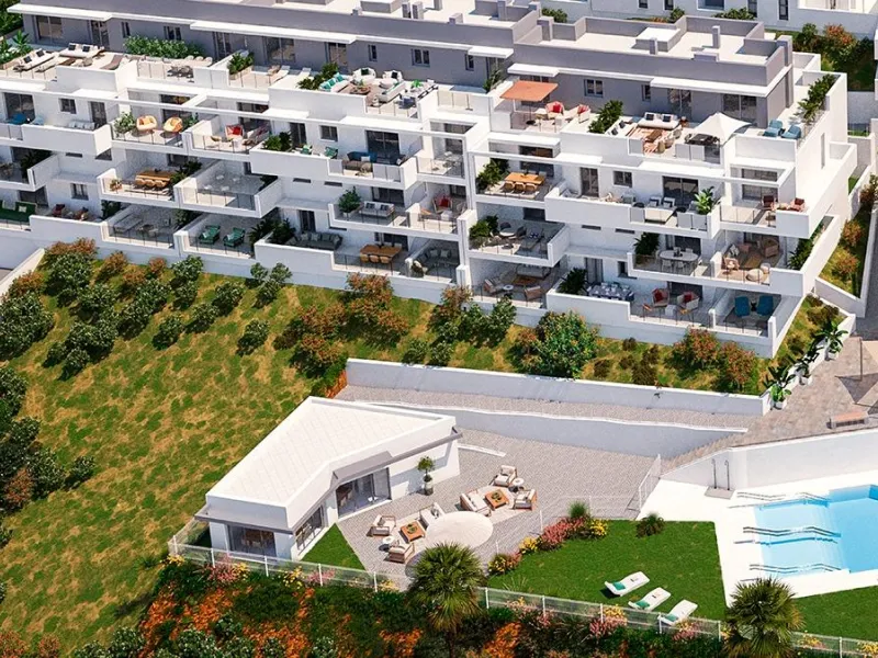 NEW BUILD RESIDENTIAL COMPLEX IN LA DUQUESA, MANILVA& & New Build residential complex consists of 60 apartments and penthouses with 2 and 3 bedrooms in La Duquesa golf, Manilva. & The blocks are distributed in ground floor, 2 storeys and penthous