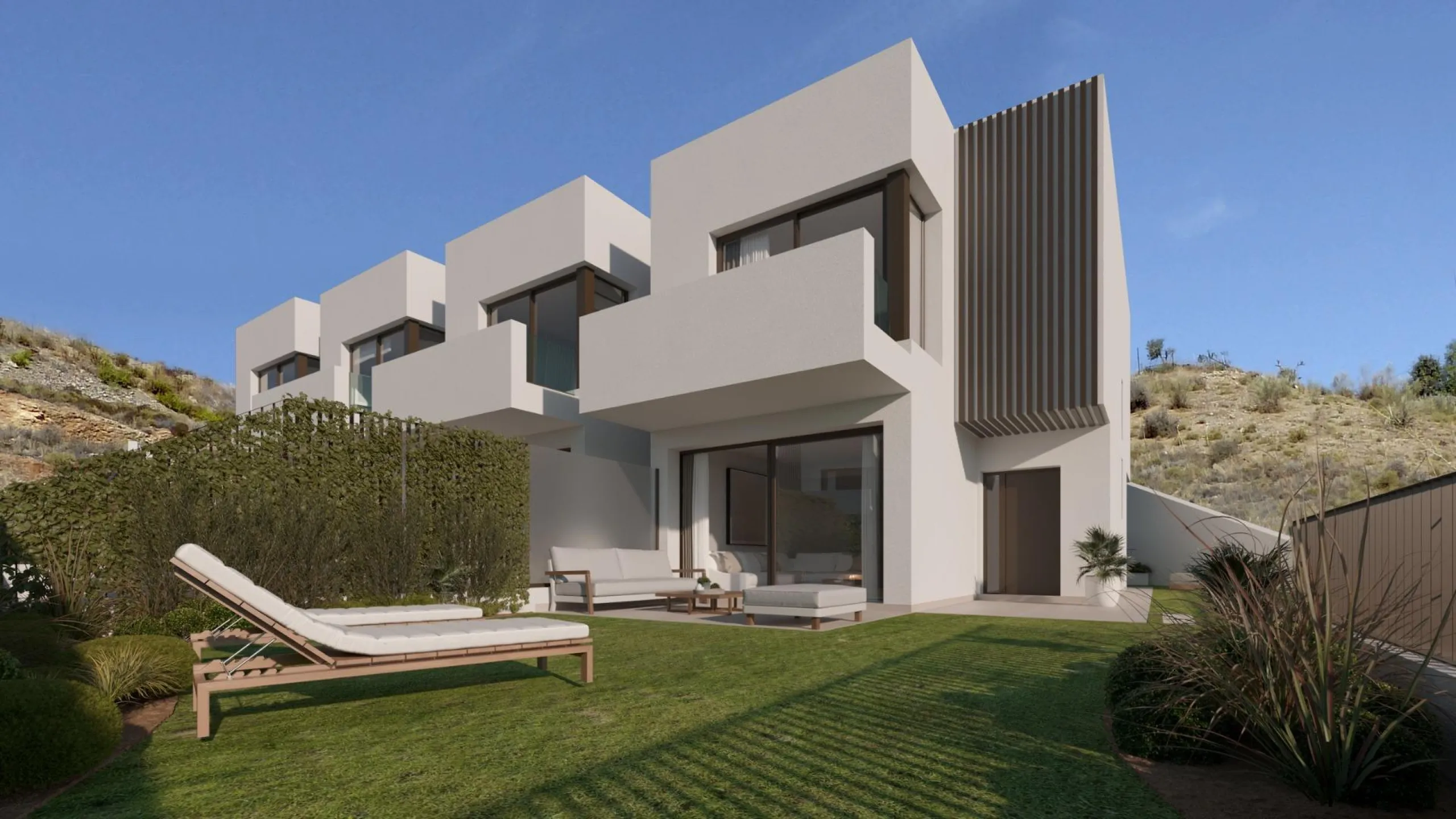 NEW BUILD TOWNHOUSES NEAR MALAGA& & New Build residential complex is located in Rincón de la Victoria, to the east of Málaga city. & & Its beautiful beaches, its proximity to all kinds of services and its incomparable landscapes make this muni