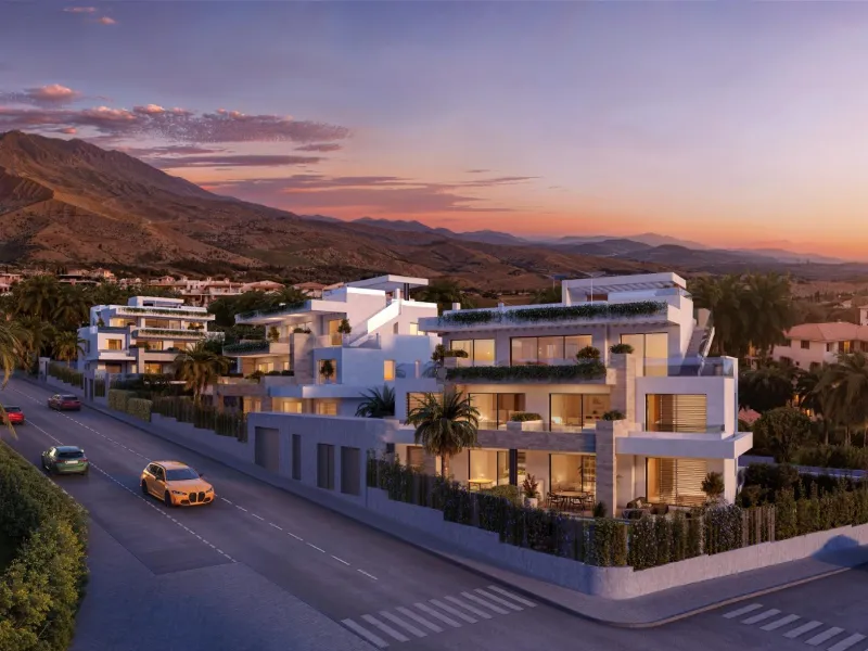 NEW BUILD RESIDENTIAL COMPLEX NEAR ESTEPONA& & New Build residential complex of luxury apartments in Buenas Noches, near Estepona.& & Complex located only 220m from the beach and consist only 3 blocks, each with 5 apartments, in a gated commun
