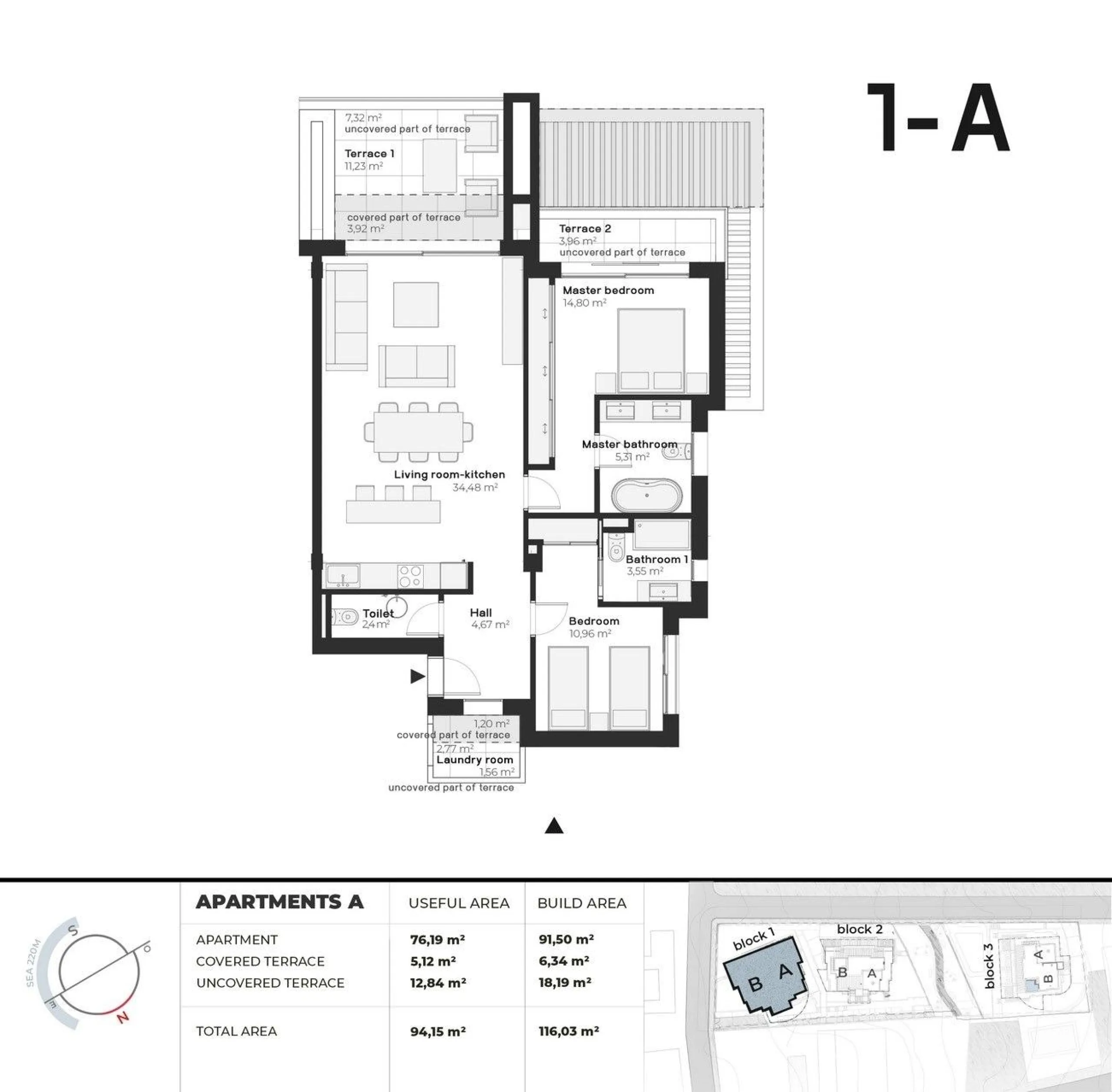 NEW BUILD RESIDENTIAL COMPLEX NEAR ESTEPONA& & New Build residential complex of luxury apartments in Buenas Noches, near Estepona.& & Complex located only 220m from the beach and consist only 3 blocks, each with 5 apartments, in a gated commun