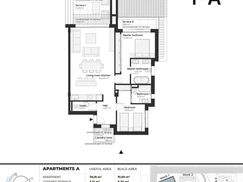 NEW BUILD RESIDENTIAL COMPLEX NEAR ESTEPONA& & New Build residential complex of luxury apartments in Buenas Noches, near Estepona.& & Complex located only 220m from the beach and consist only 3 blocks, each with 5 apartments, in a gated commun