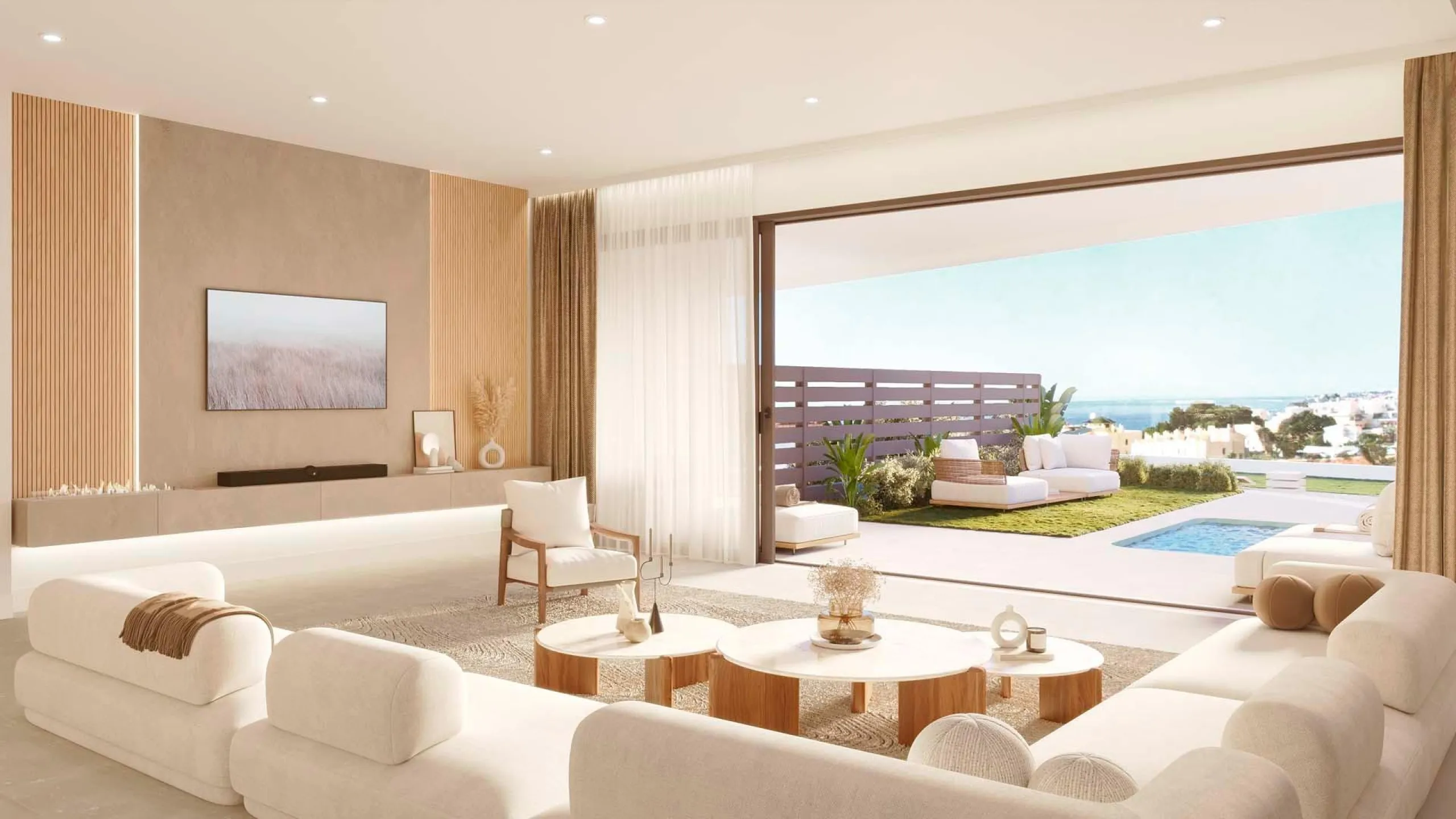 NEW BUILD TOWNHOUSES NEAR FUENGIROLA& & New Build development has been meticulously designed for those who seek a life in perfect harmony with nature. Residential complex the core values of sustainability and innovation are intertwined to offer a he