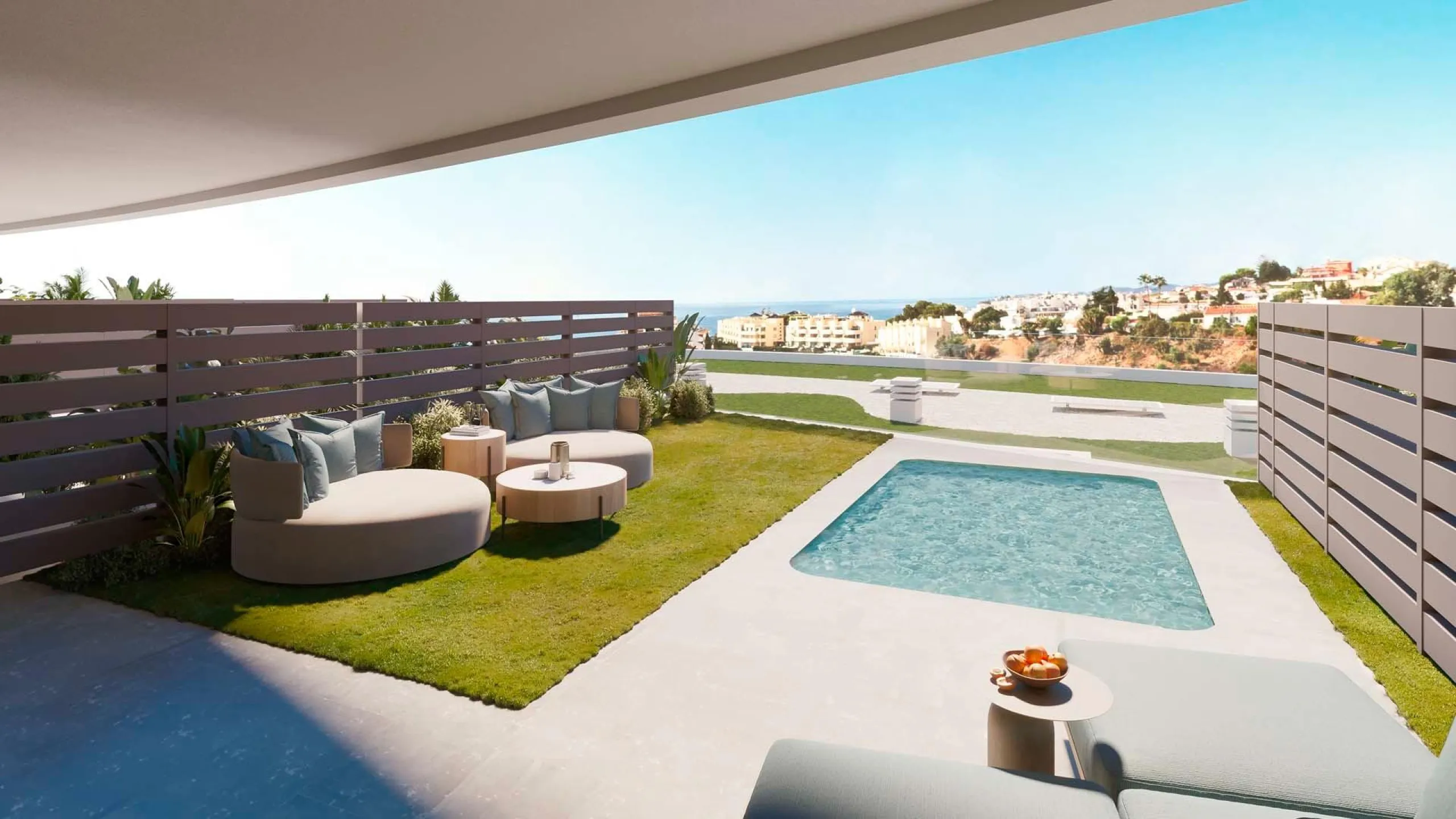 NEW BUILD TOWNHOUSES NEAR FUENGIROLA& & New Build development has been meticulously designed for those who seek a life in perfect harmony with nature. Residential complex the core values of sustainability and innovation are intertwined to offer a he
