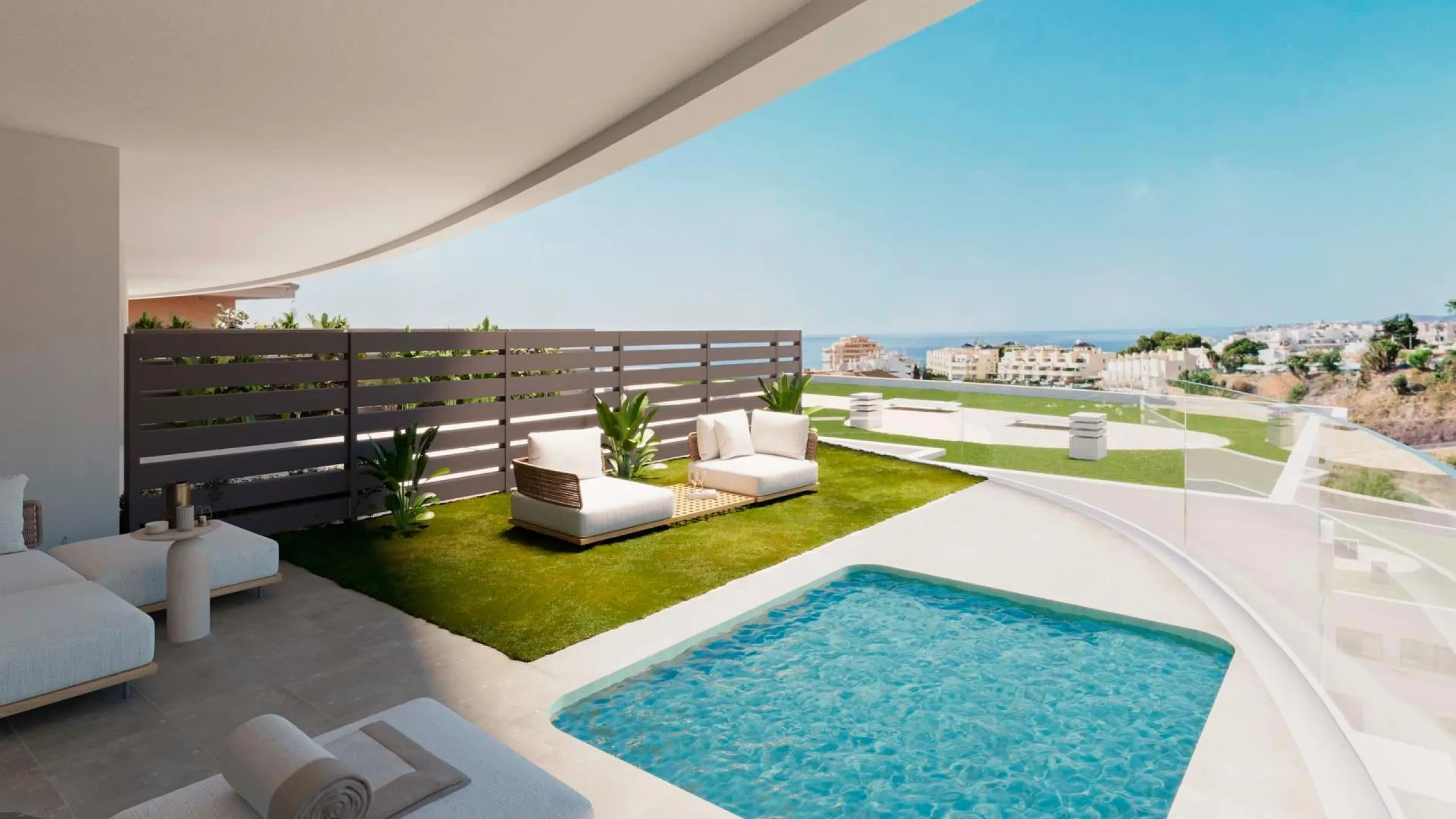 NEW BUILD TOWNHOUSES NEAR FUENGIROLA& & New Build development has been meticulously designed for those who seek a life in perfect harmony with nature. Residential complex the core values of sustainability and innovation are intertwined to offer a he