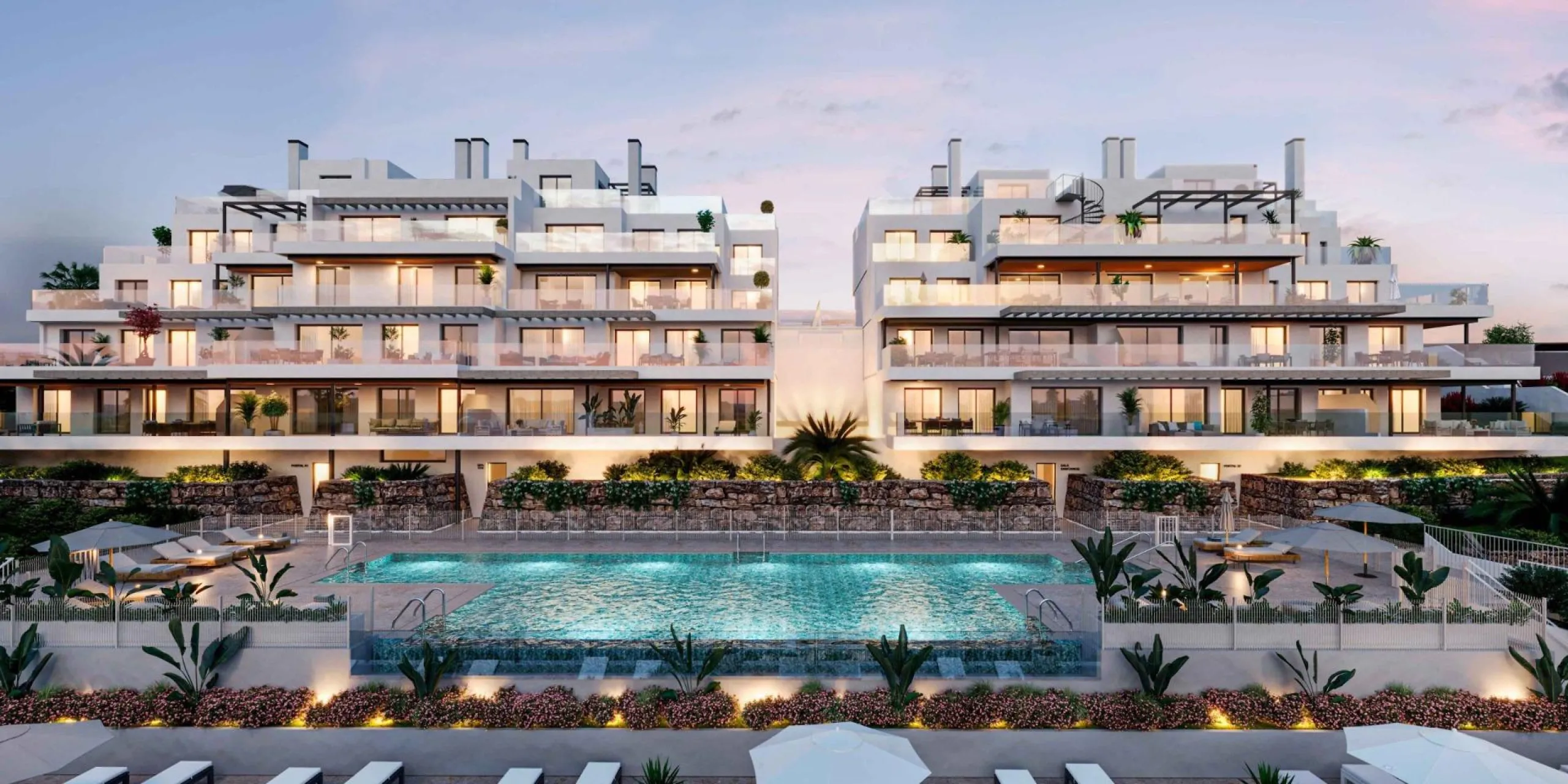 NEW BUILD RESIDENTIAL COMPLEX IN ESTEPONA& & This luxury community boasts superb facilities that will ensure owning a property here will be an investment that can only appreciate throughout the years. With a fully equipped gym and wellness area, bot