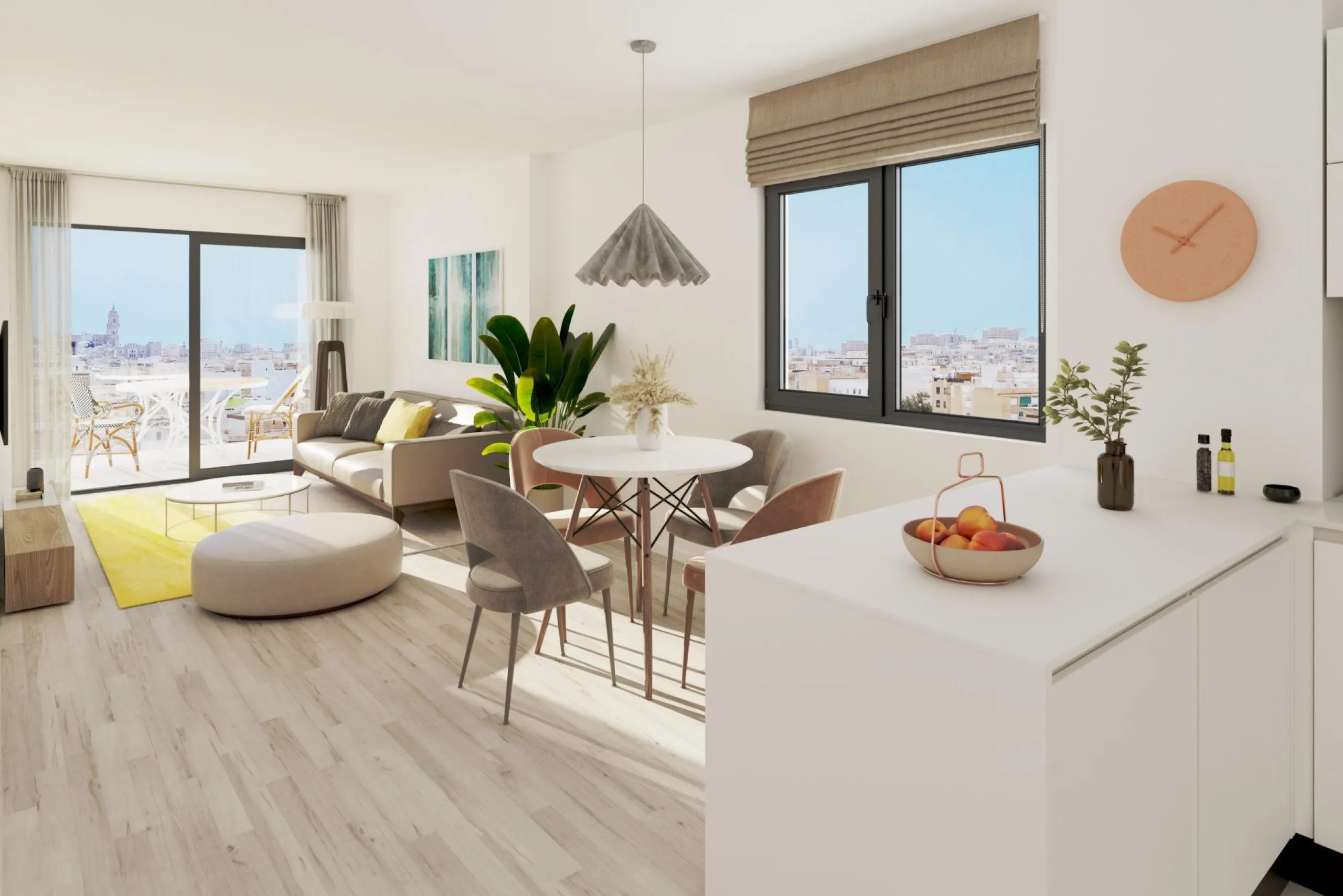 NEW BUILD APARTMENTS IN MALAGA& & New Build residential complex consists of 35 apartments distributed in Ground Floor+7 in two buildings, with various types of 1 and 2 bedrooms in a unique building in the city centre. With a modern and contemporary 