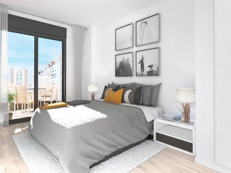 NEW BUILD APARTMENTS IN MALAGA& & New Build residential complex consists of 35 apartments distributed in Ground Floor+7 in two buildings, with various types of 1 and 2 bedrooms in a unique building in the city centre. With a modern and contemporary 