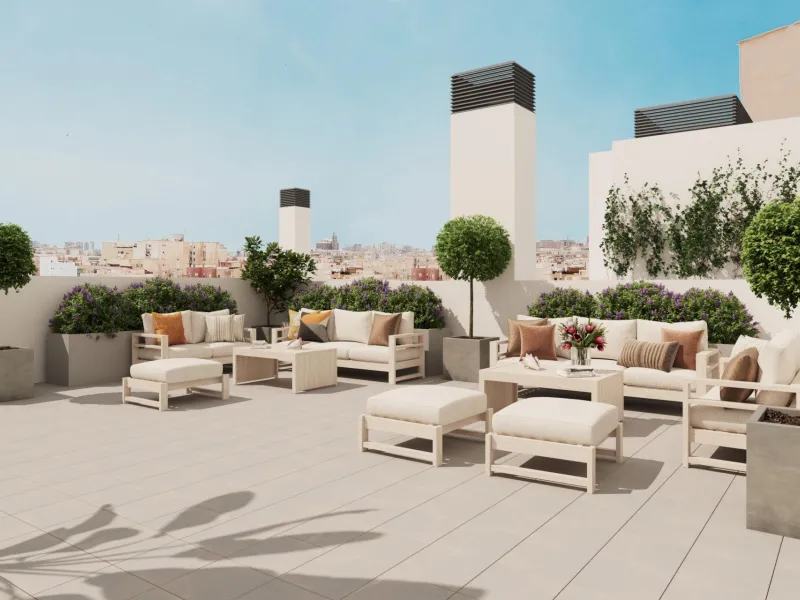 NEW BUILD APARTMENTS IN MALAGA& & New Build residential complex consists of 35 apartments distributed in Ground Floor+7 in two buildings, with various types of 1 and 2 bedrooms in a unique building in the city centre. With a modern and contemporary 