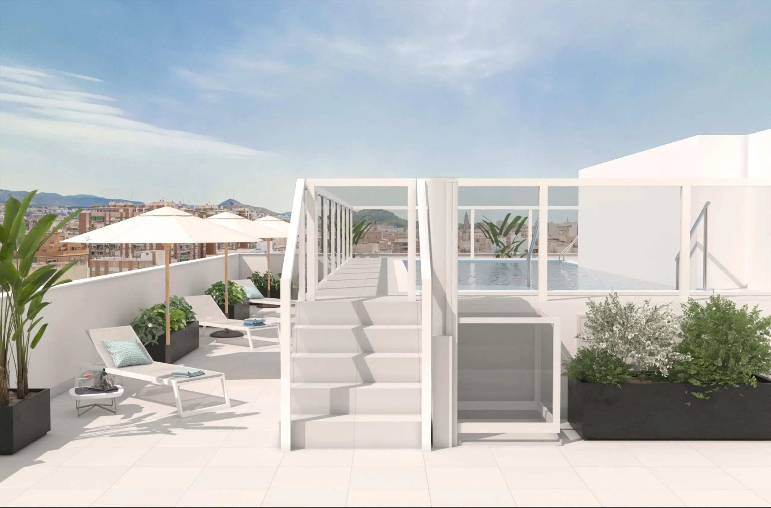NEW BUILD APARTMENTS IN MALAGA& & New Build residential complex consists of 35 apartments distributed in Ground Floor+7 in two buildings, with various types of 1 and 2 bedrooms in a unique building in the city centre. With a modern and contemporary 
