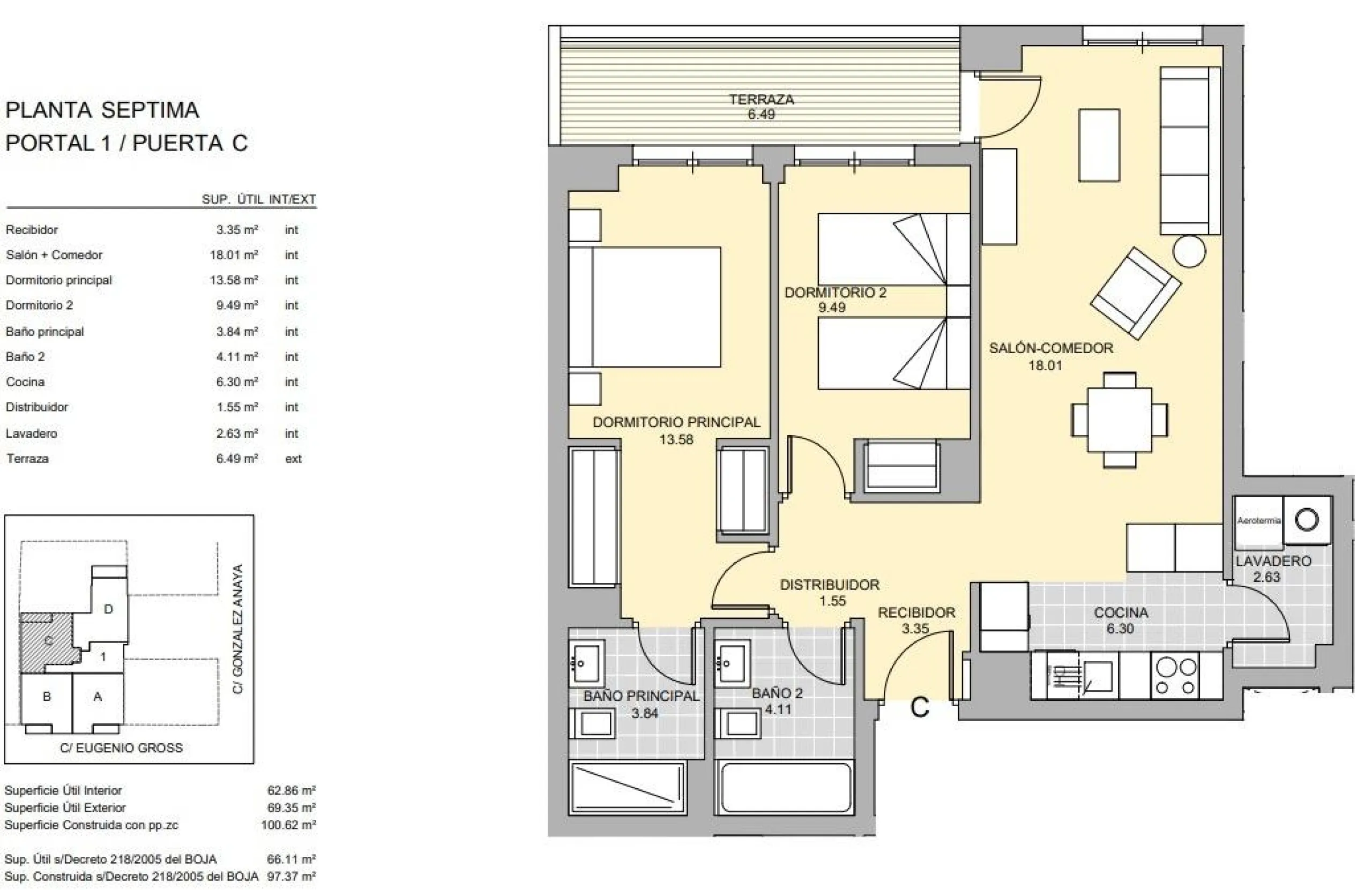 NEW BUILD APARTMENTS IN MALAGA& & New Build residential complex consists of 35 apartments distributed in Ground Floor+7 in two buildings, with various types of 1 and 2 bedrooms in a unique building in the city centre. With a modern and contemporary 