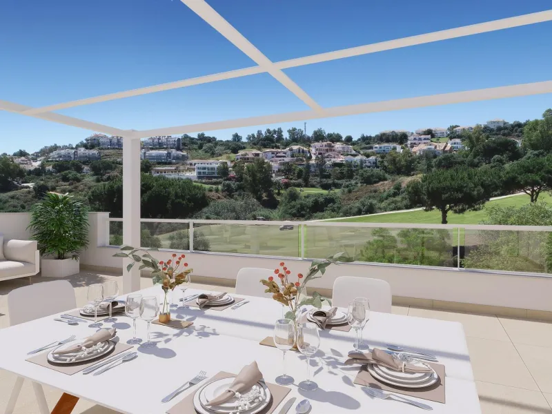 NEW BUILD RESIDENTIAL COMPLEX AT LA CALA GOLF RESORT, MIJAS& & New Build residential complex of apartments and penthouses at the La Cala Golf Resort.& & The residence is being built at the top of the hill overlooking the Europa Golf Course, in