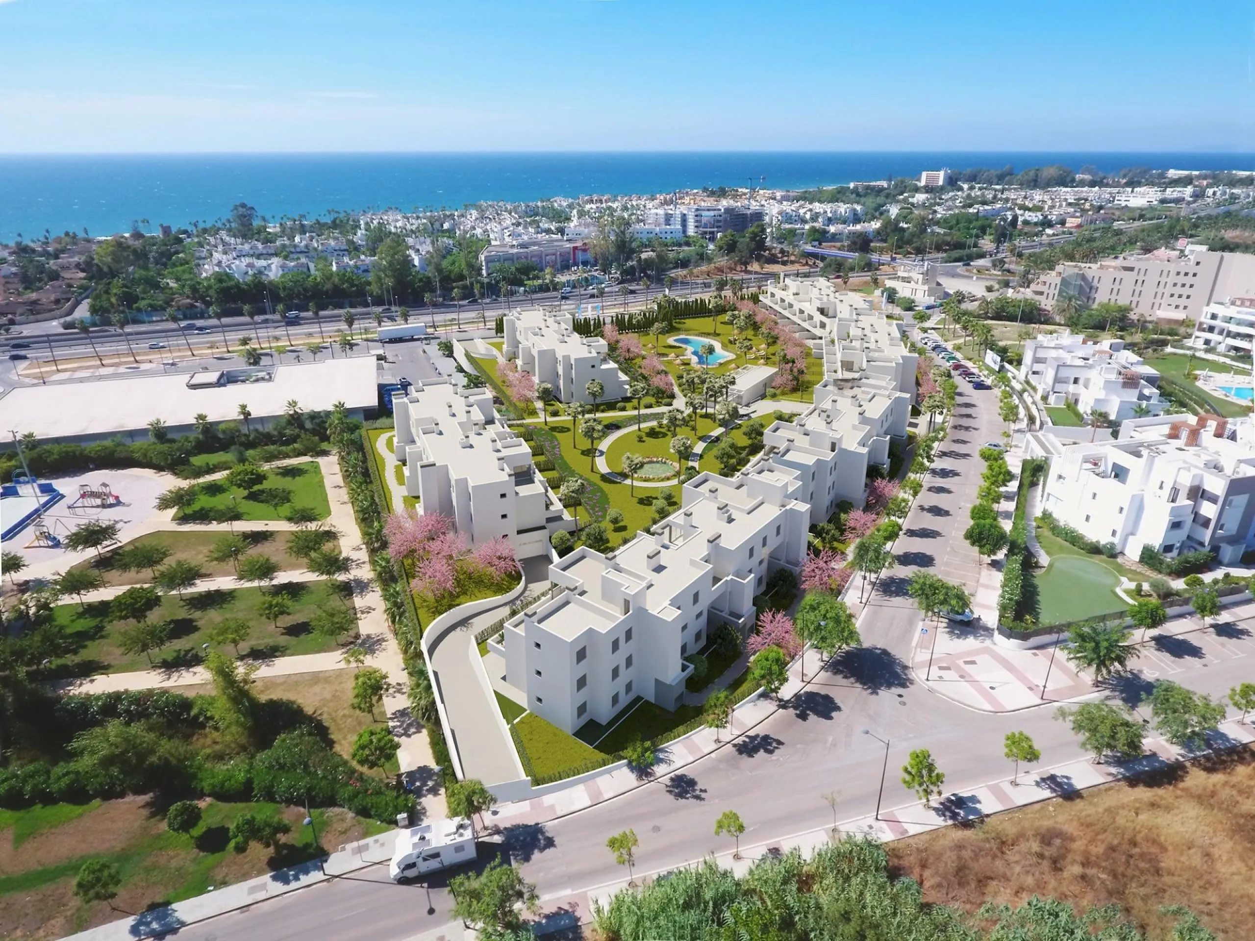 NEW BUILD RESIDENTIAL COMPLEX NEAR ESTEPONA& & New Build stylish and contemporary development of 95 apartments and penthouses, located in a convenient and central location on the New Golden Mile. Whether you are looking for the perfect holiday home 