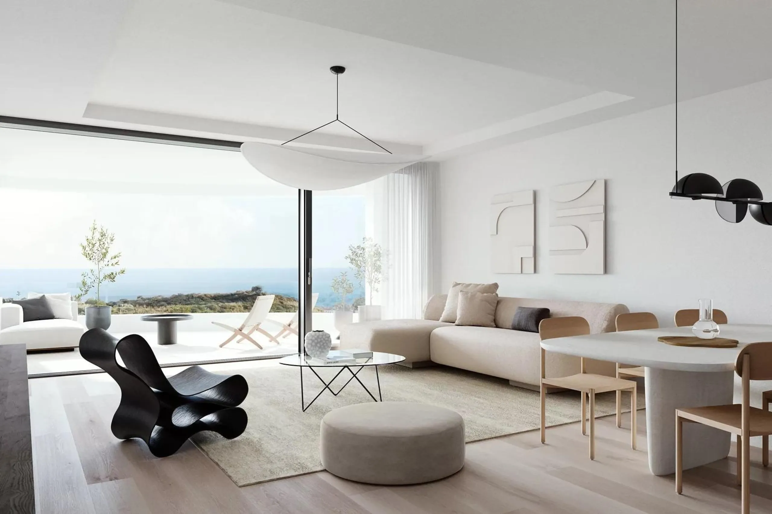 NEW BUILD TOWNHOUSES NEAR MIJAS& & New Build exclusive project of townhouses and semi-detached villas near Mijas with an elegant Scandinavian design blends harmoniously with the surrounding nature. The architecture of the properties follows seamless