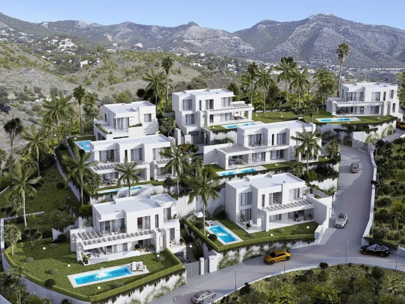 New Build Luxury Villas in Mijas& & New build unique development of exclusive four-bedroom villas boasting spectacular views, contemporary architectural style, and the latest in-home technology.& These stunning properties offer you a combination 