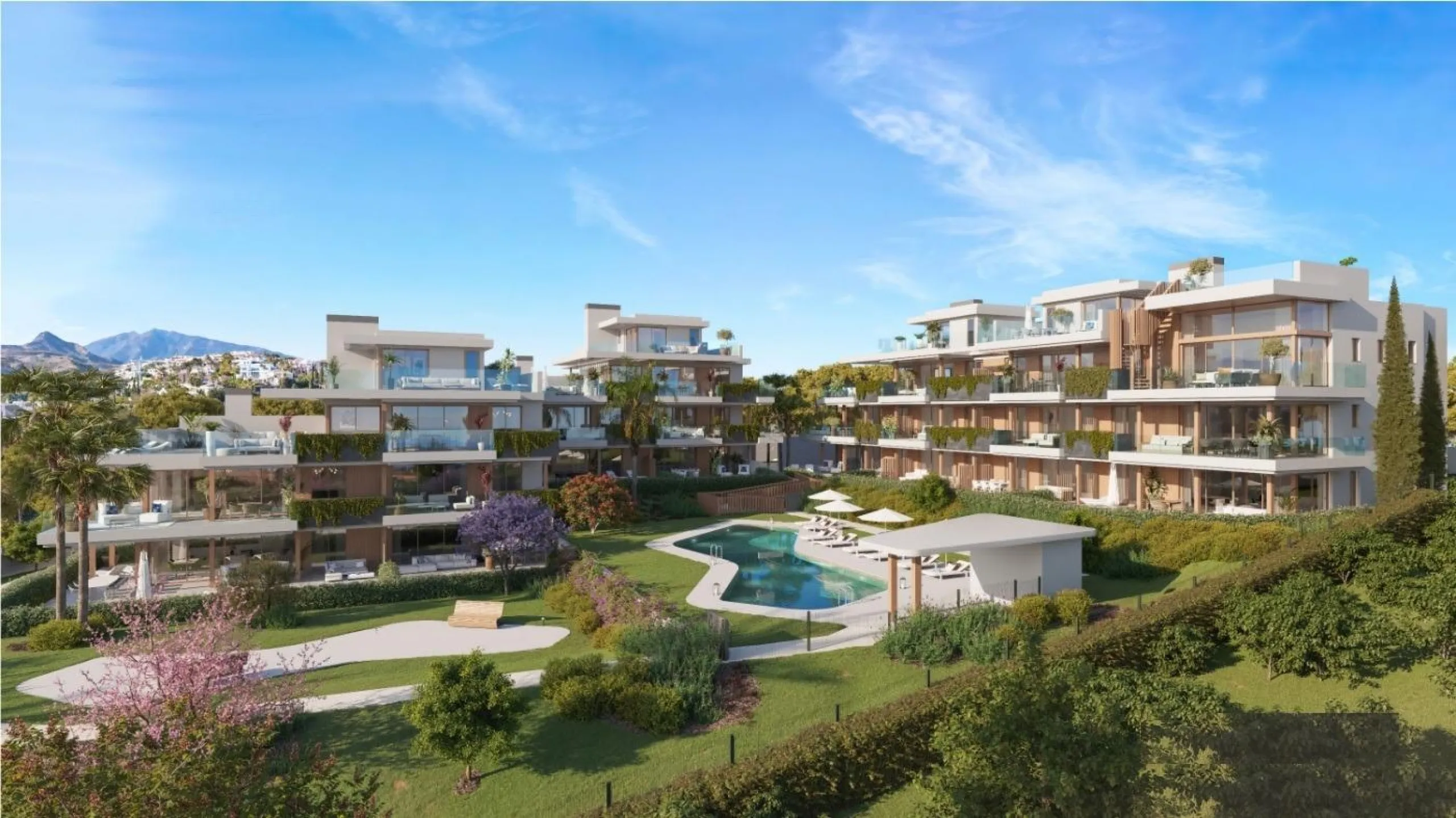 New Build Residential Complex Near Estepona& & Introducing an exceptional opportunity to own a luxurious residence within a modern development of 21 exclusive homes, perfectly poised amidst the stunning landscapes and favorable climate of the Costa 