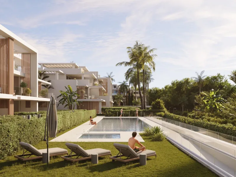 New Build Residential Complex Near Estepona& & Welcome to your dream home! This stunning new build residential complex offers a selection of luxurious apartments and penthouses with breathtaking sea views, located in Resinera Voladilla, just minutes