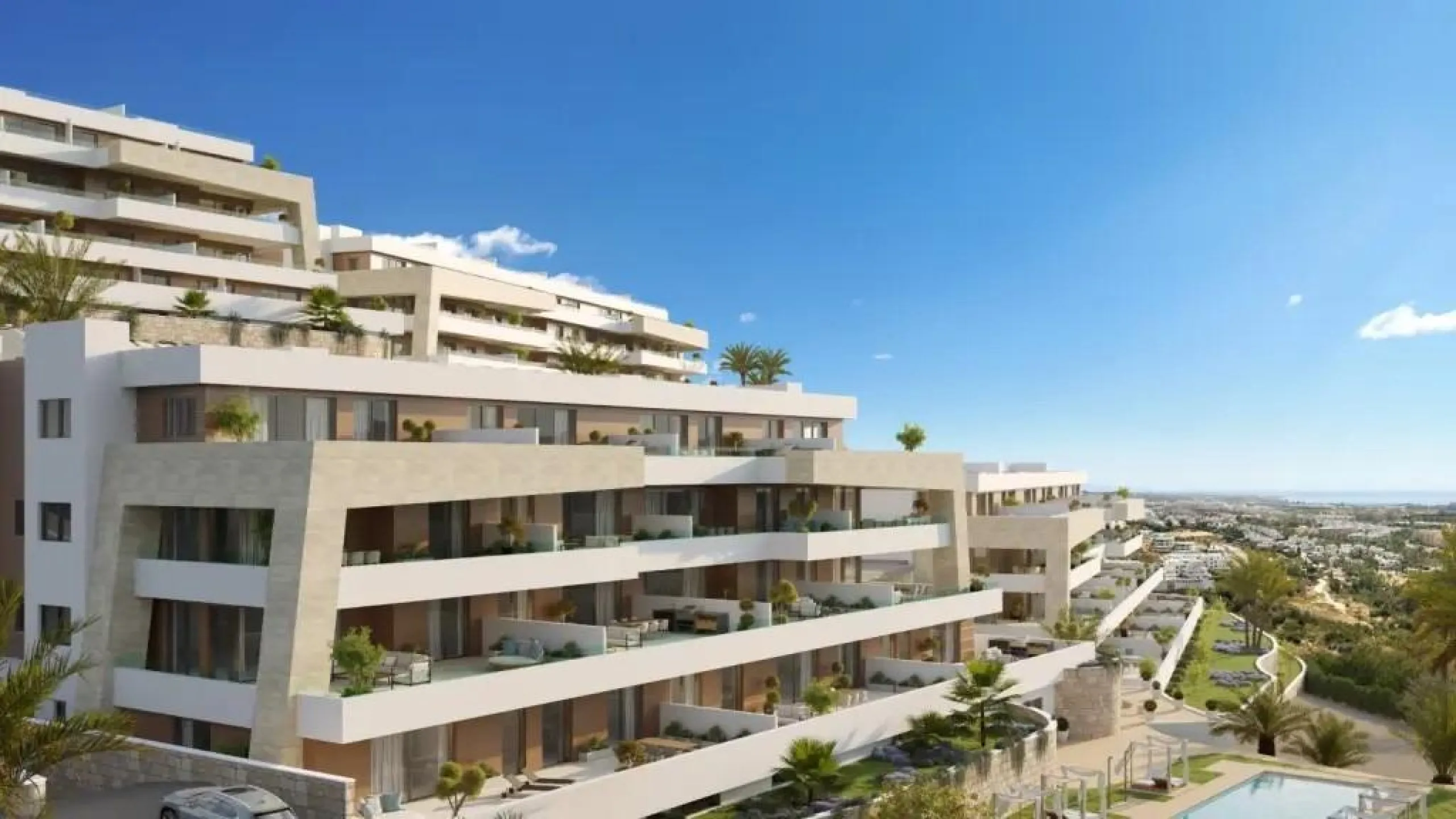 NEW BUILD RESIDENTIAL COMPLEX NEAR ESTEPONA& & New Build exclusive luxury development located in the coveted New Golden Mile, Estepona. This impressive complex offers apartments with 3, 4, and 5 bedrooms, with sizes ranging from 200 to 300 m2, desig