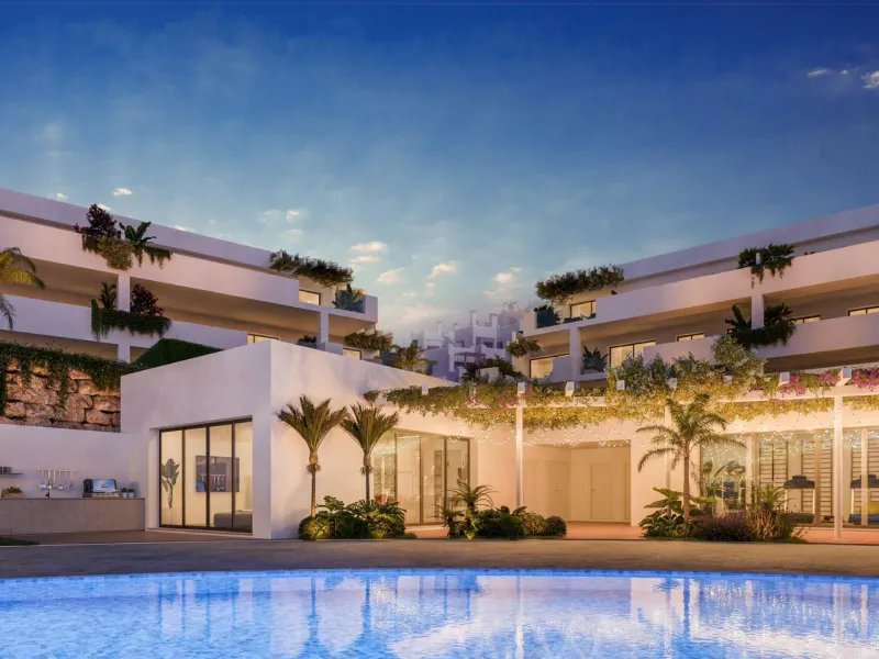 Luxury Golf Resort Living in Casares, Costa del Sol& & Experience an exceptional lifestyle at this exclusive residential resort located on the front line of Casares Costa Golf, a serene oasis with only 74 apartments and 17 penthouses. With 2 and 3-b