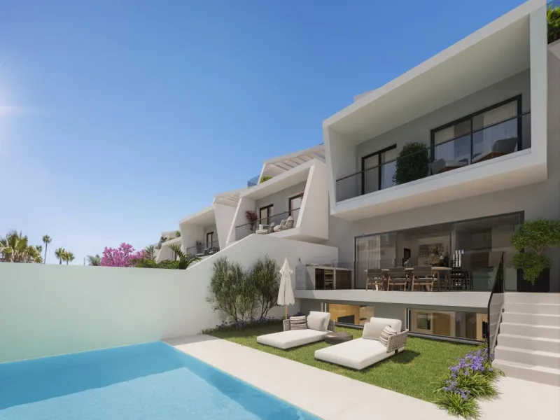 Exclusive New Build Residential Complex in Los Flamingos, Estepona& & Discover a unique opportunity to own a home in one of the most prestigious areas on the Costa del Sol. This new construction development offers 11 exquisitely designed townhouses 
