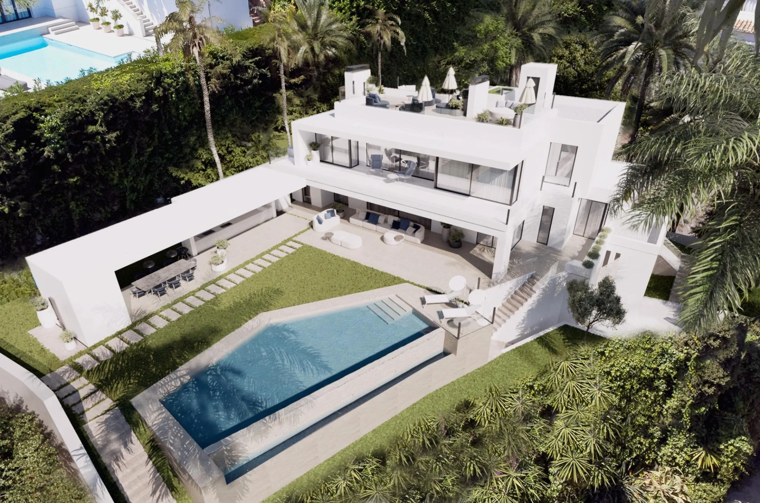 Contemporary Villa with Sea and Mountain Views in Cascada de Camoján, Marbella