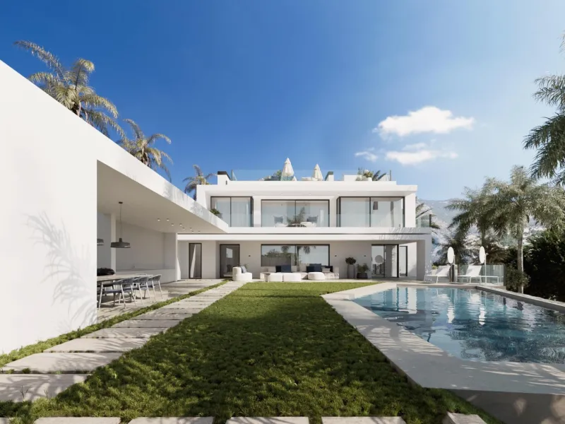 Contemporary Villa with Sea and Mountain Views in Cascada de Camoján, Marbella