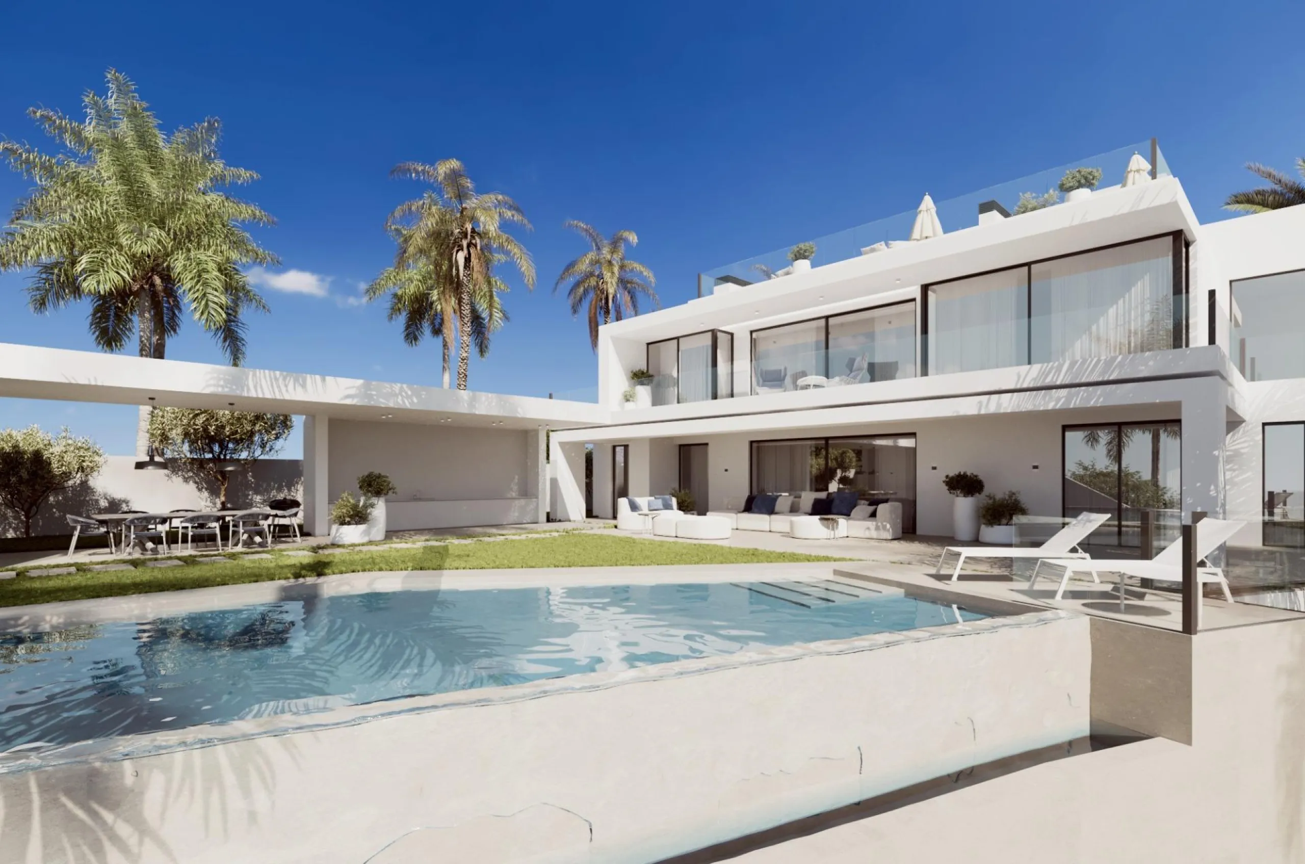 Contemporary Villa with Sea and Mountain Views in Cascada de Camoján, Marbella