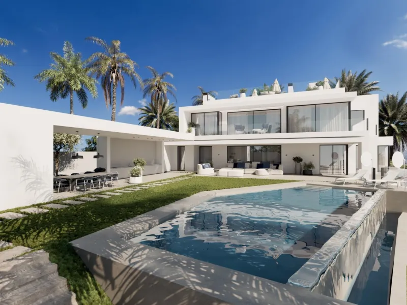 Contemporary Villa with Sea and Mountain Views in Cascada de Camoján, Marbella