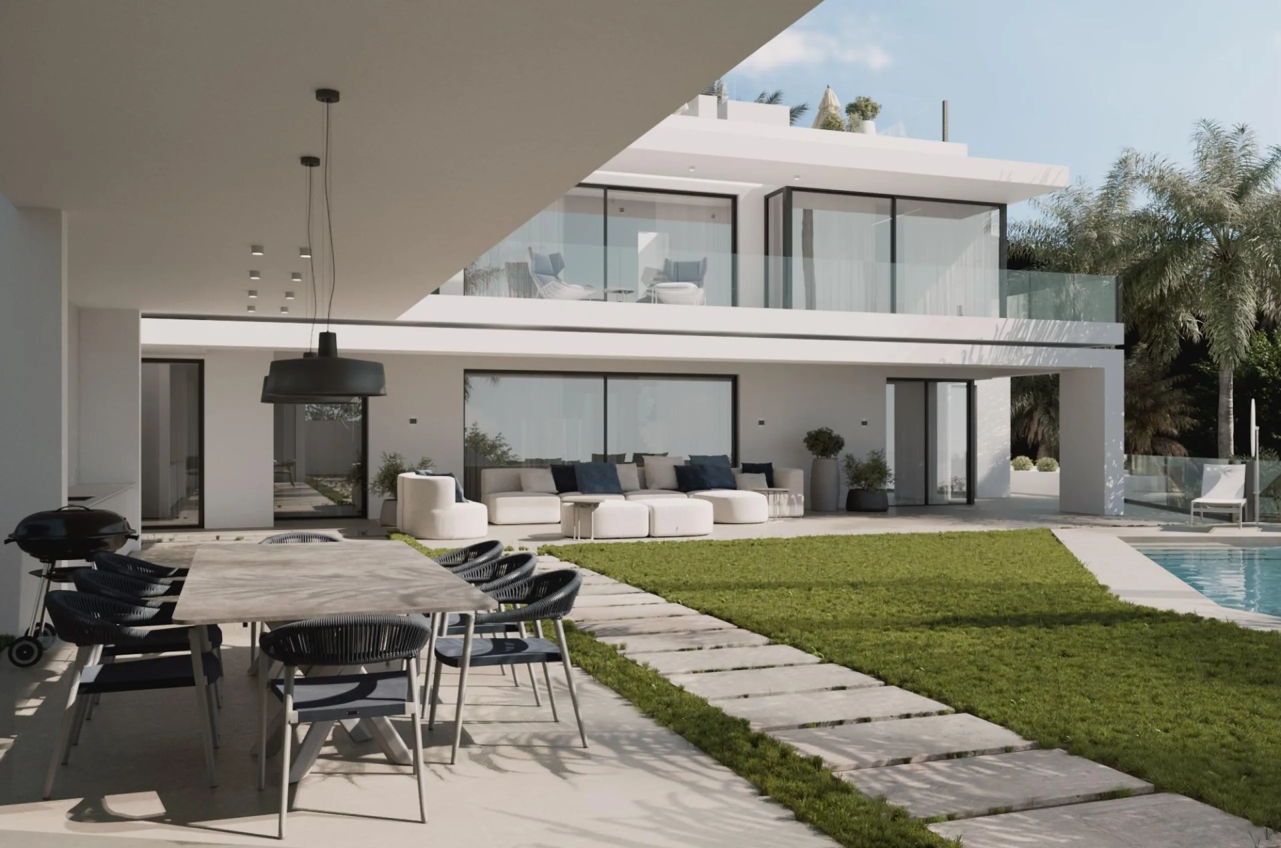 Contemporary Villa with Sea and Mountain Views in Cascada de Camoján, Marbella
