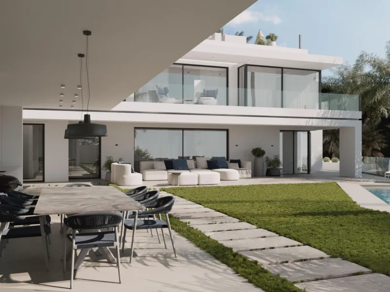 Contemporary Villa with Sea and Mountain Views in Cascada de Camoján, Marbella