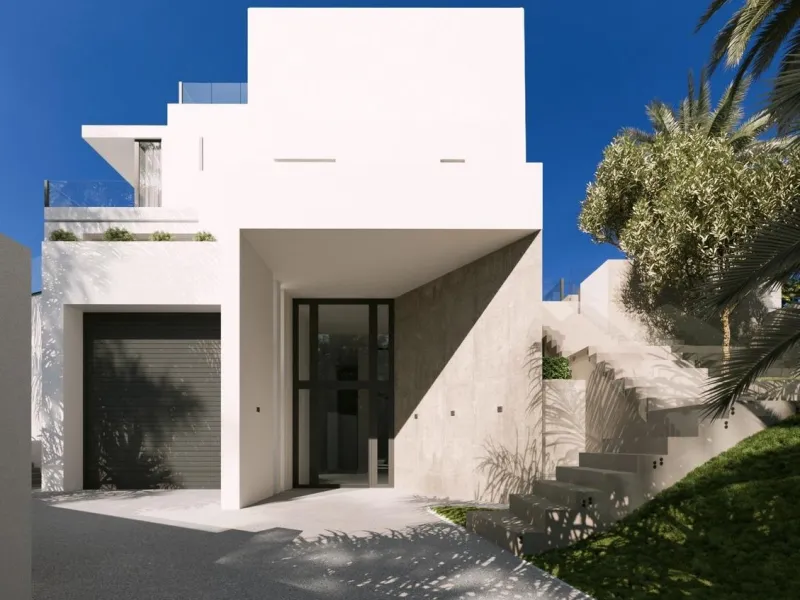 Contemporary Villa with Sea and Mountain Views in Cascada de Camoján, Marbella