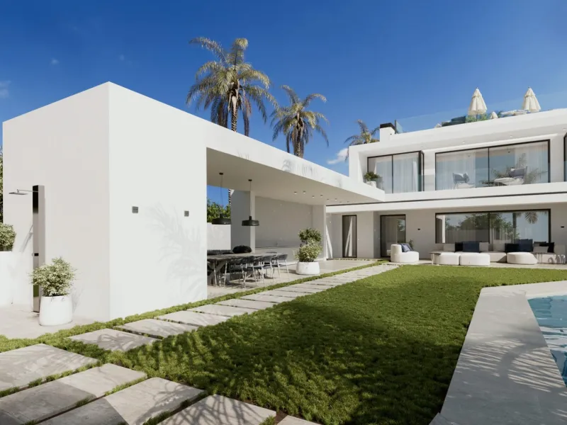 Contemporary Villa with Sea and Mountain Views in Cascada de Camoján, Marbella