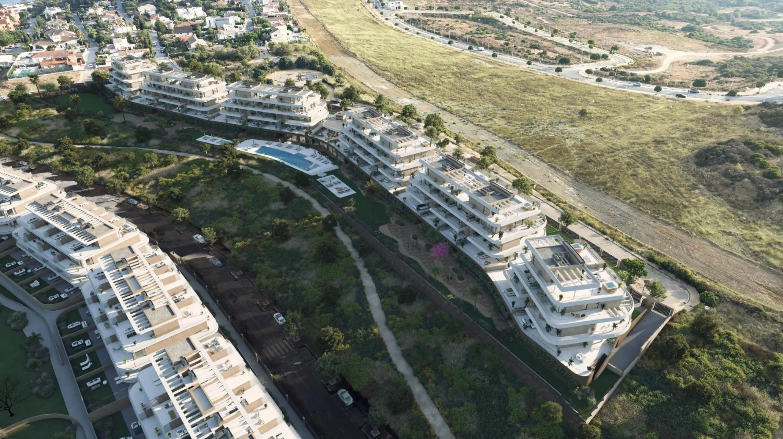 New Build Residential Complex near Estepona – Modern Living by the Sea& & Contemporary Apartments in a Privileged Natural Setting& Welcome to this exclusive new build residential complex in Buenas Noches, Estepona, perfectly located just 700 mete