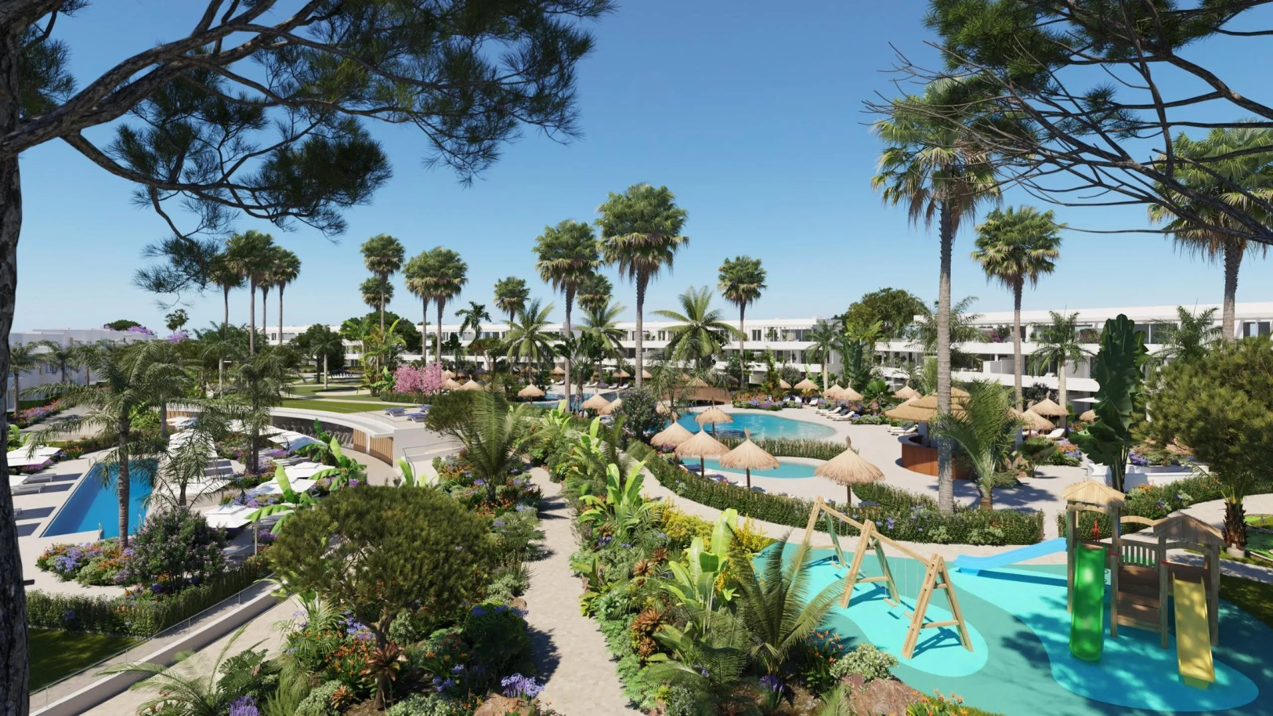 NEW BUILD RESIDENTIAL COMPLEX IN ALCAIDESA& & New Build residential complex is perfectly integrates the green areas and gardens with the residential areas in Alcaidesa, San Roque.& & New Build residential complex offers contemporary accommodat