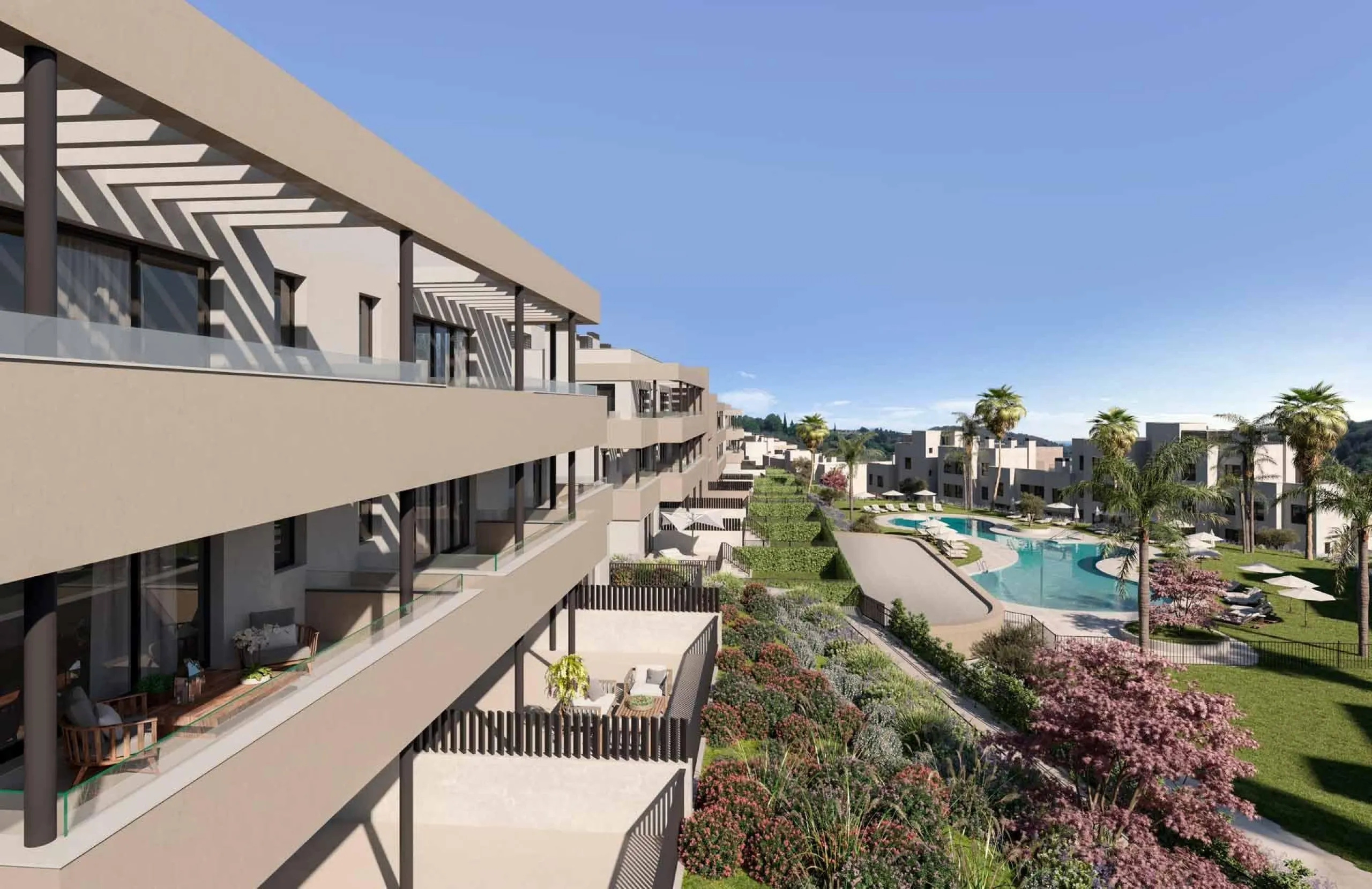 NEW BUILD RESIDENTIAL COMPLEX IN CASARES& & New Build residential complex of 134 apartments with 2, 3 and 4 bedroom in an oasis of nature in Casares Costa & & If you dream of living in front of a golf course with magnificent open views and hig