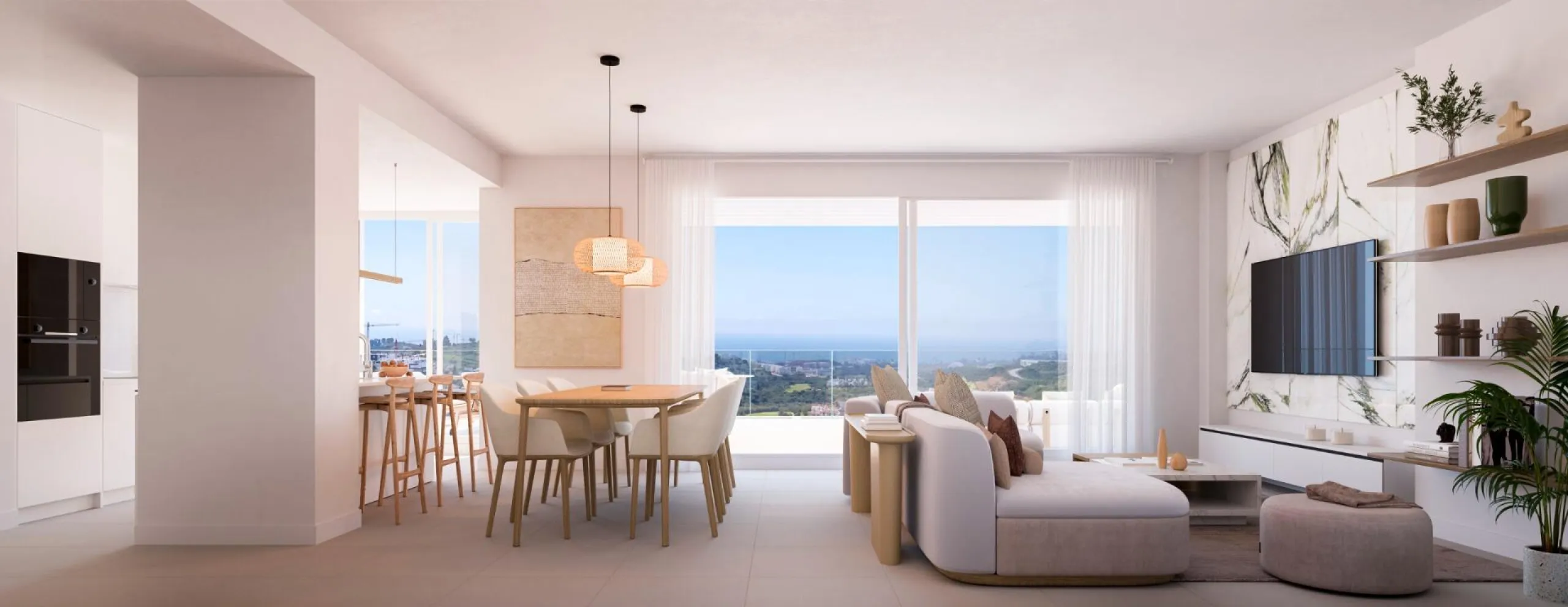 New Build Residential Complex with Golf and Sea Views near Estepona& & Contemporary Living Surrounded by Nature and Golf& Discover a new residential development located in a privileged setting near Estepona, on the western Costa del Sol. This exc
