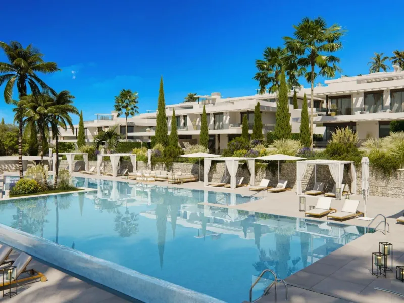 New Build Homes in Marbella East with Sea and Golf Views& & Exclusive residential development next to Santa Clara Golf with apartments and semi-detached villas& & Discover a luxurious lifestyle in this new development located in Marbella East,