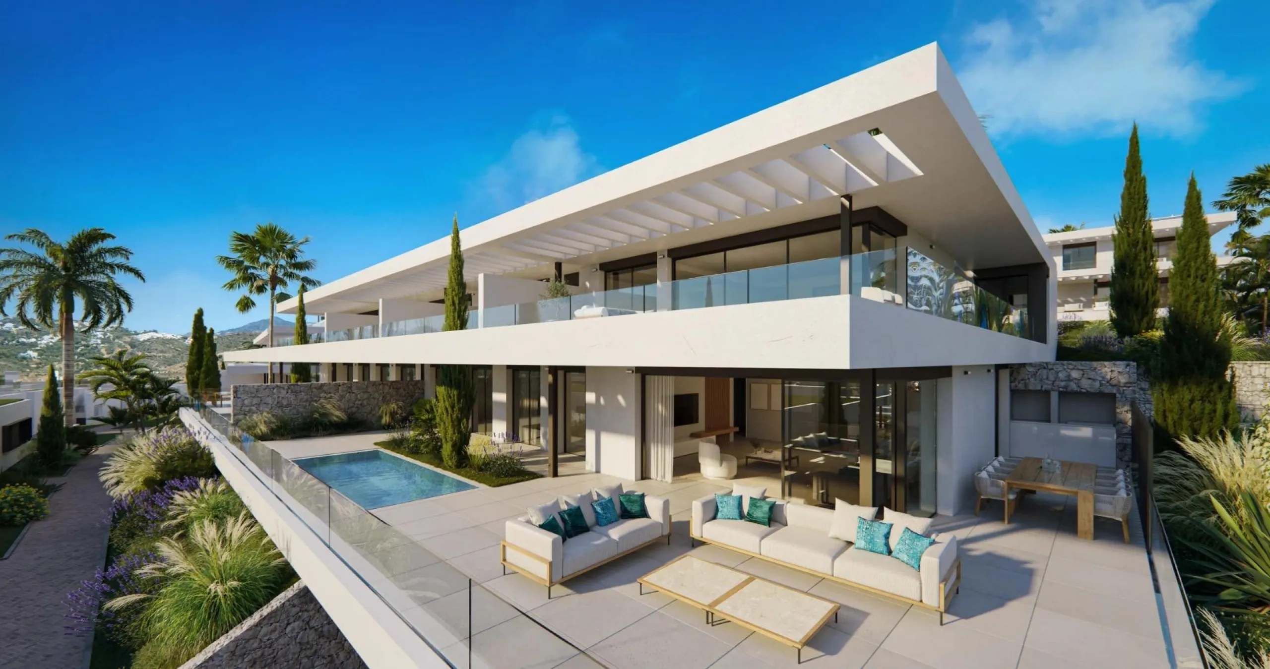 New Build Homes in Marbella East with Sea and Golf Views& & Exclusive residential development next to Santa Clara Golf with apartments and semi-detached villas& & Discover a luxurious lifestyle in this new development located in Marbella East,
