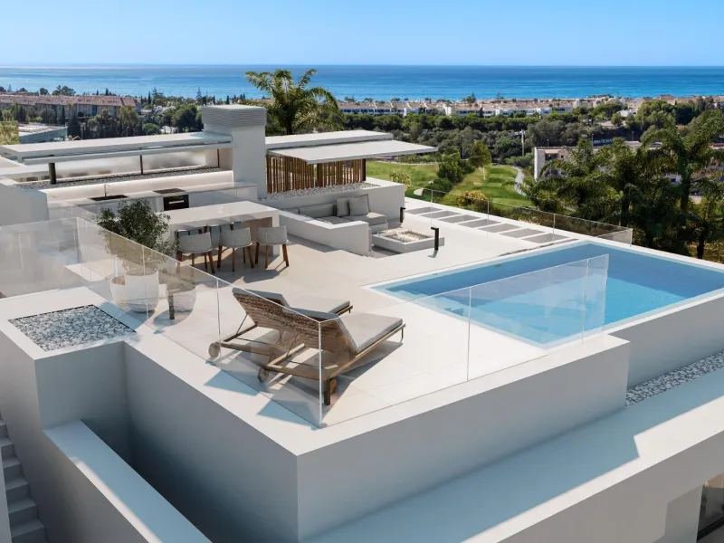New Build Homes in Marbella East with Sea and Golf Views& & Exclusive residential development next to Santa Clara Golf with apartments and semi-detached villas& & Discover a luxurious lifestyle in this new development located in Marbella East,