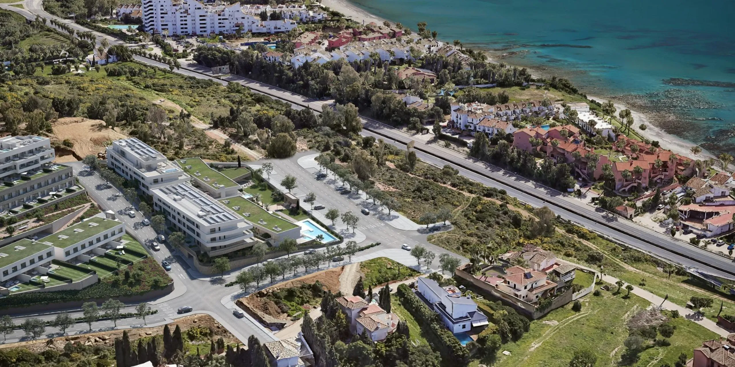 New Build Homes with Sea Views in the Best Area of Estepona& & 2, 3 and 4 Bedroom Apartments and Townhouses with Large Terraces& & Welcome to an exclusive development of just 33 new build homes in Estepona, located on a gentle hillside in the 