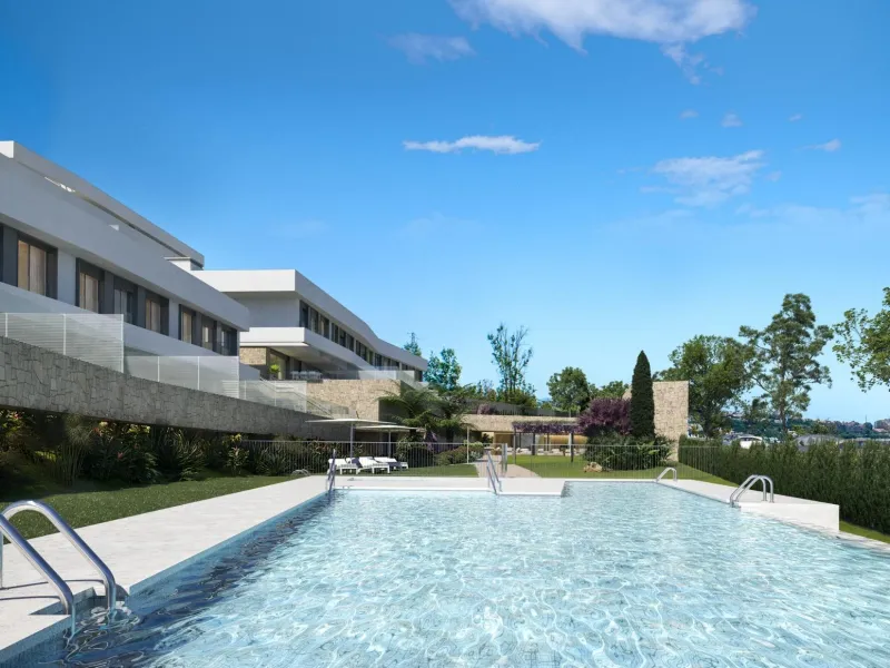 New Build Homes with Sea Views in the Best Area of Estepona& & 2, 3 and 4 Bedroom Apartments and Townhouses with Large Terraces& & Welcome to an exclusive development of just 33 new build homes in Estepona, located on a gentle hillside in the 