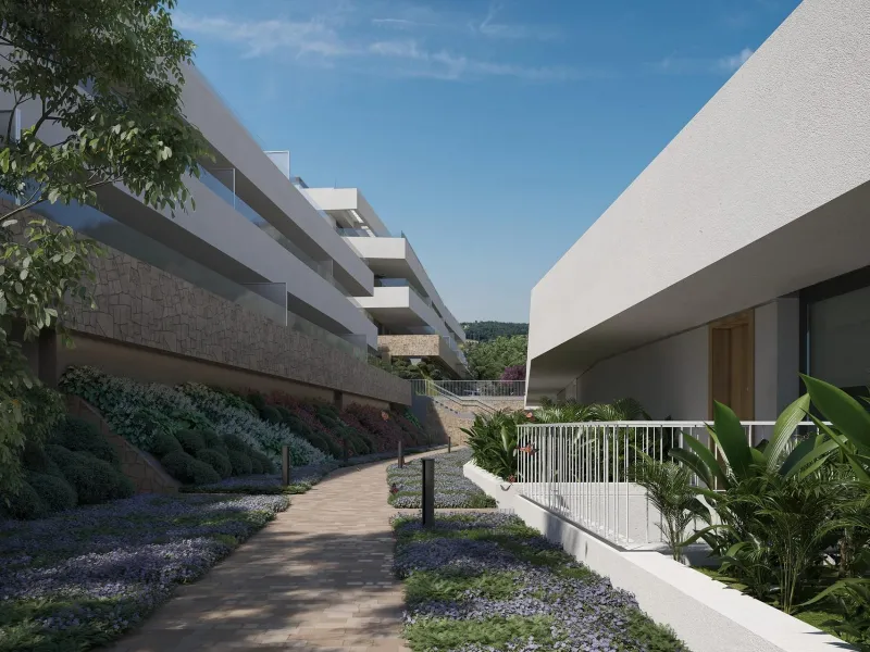 New Build Homes with Sea Views in the Best Area of Estepona& & 2, 3 and 4 Bedroom Apartments and Townhouses with Large Terraces& & Welcome to an exclusive development of just 33 new build homes in Estepona, located on a gentle hillside in the 