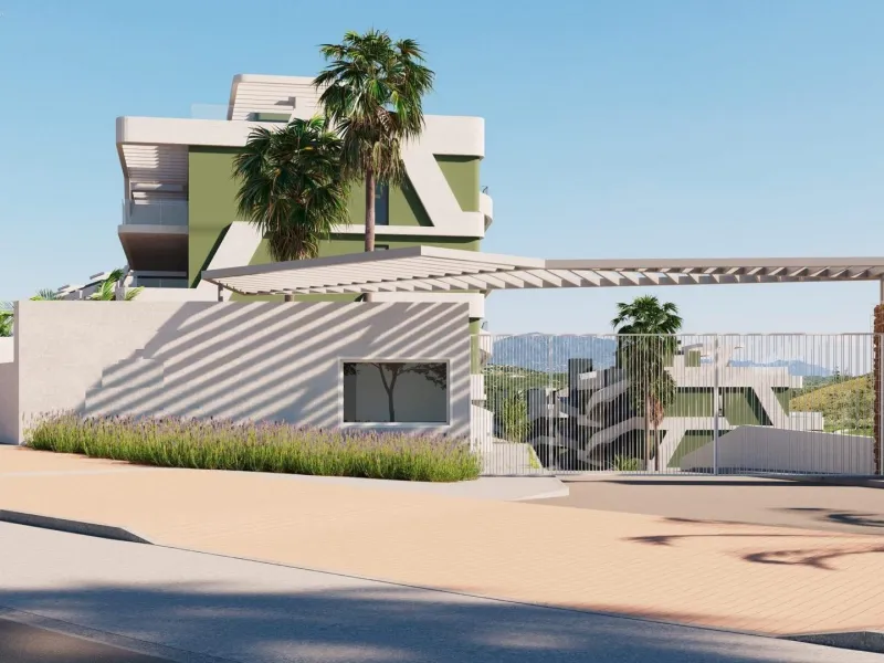 Fully fenced residential complex consisting of 6 buildings, with a total of 108 flats and penthouses of 2 and 3 bedrooms, half of them with views of the golf course and the Mijas mountain range, and the other half with incredible panoramic sea views, so y