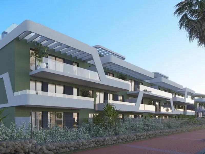 Fully fenced residential complex consisting of 6 buildings, with a total of 108 flats and penthouses of 2 and 3 bedrooms, half of them with views of the golf course and the Mijas mountain range, and the other half with incredible panoramic sea views, so y