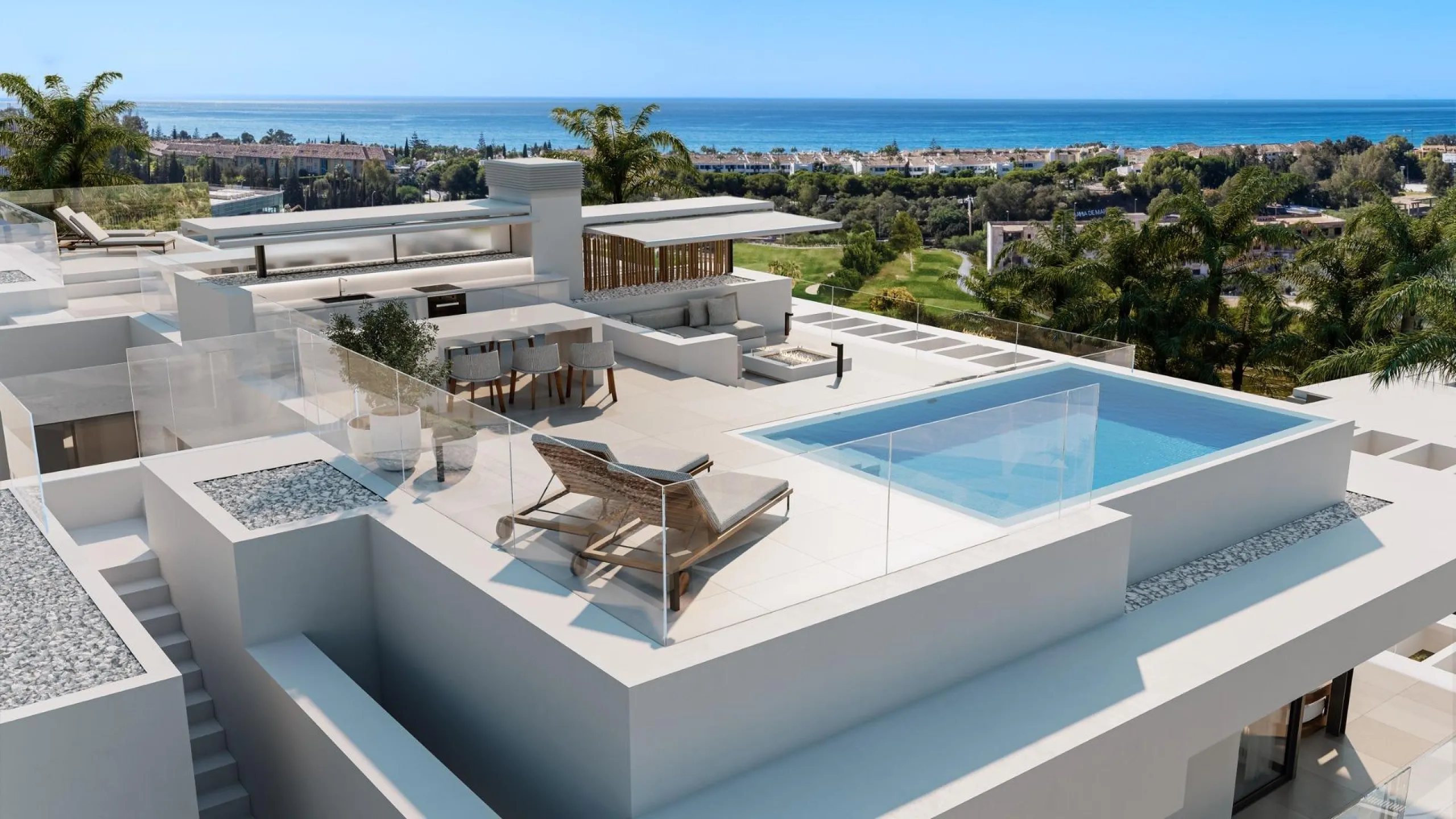 New Build Homes in Marbella East with Sea and Golf Views& & Exclusive residential development next to Santa Clara Golf with apartments and semi-detached villas& & Discover a luxurious lifestyle in this new development located in Marbella East,