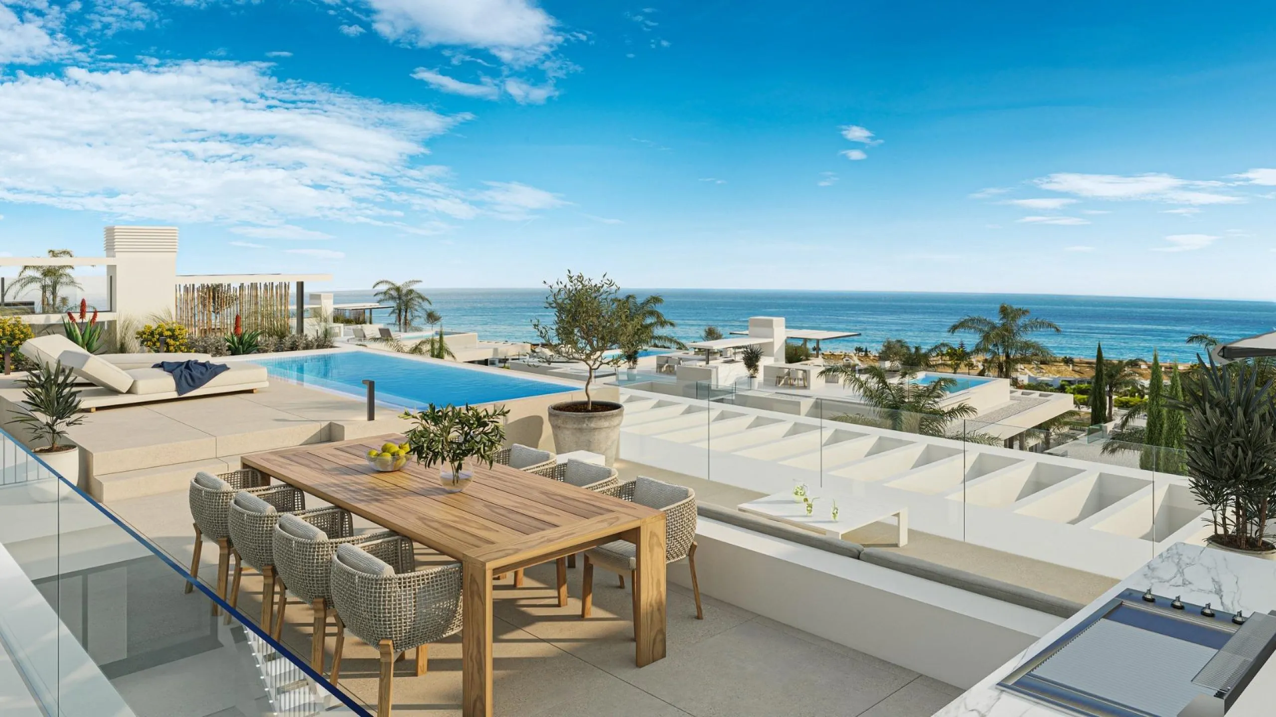 New Build Homes in Marbella East with Sea and Golf Views& & Exclusive residential development next to Santa Clara Golf with apartments and semi-detached villas& & Discover a luxurious lifestyle in this new development located in Marbella East,