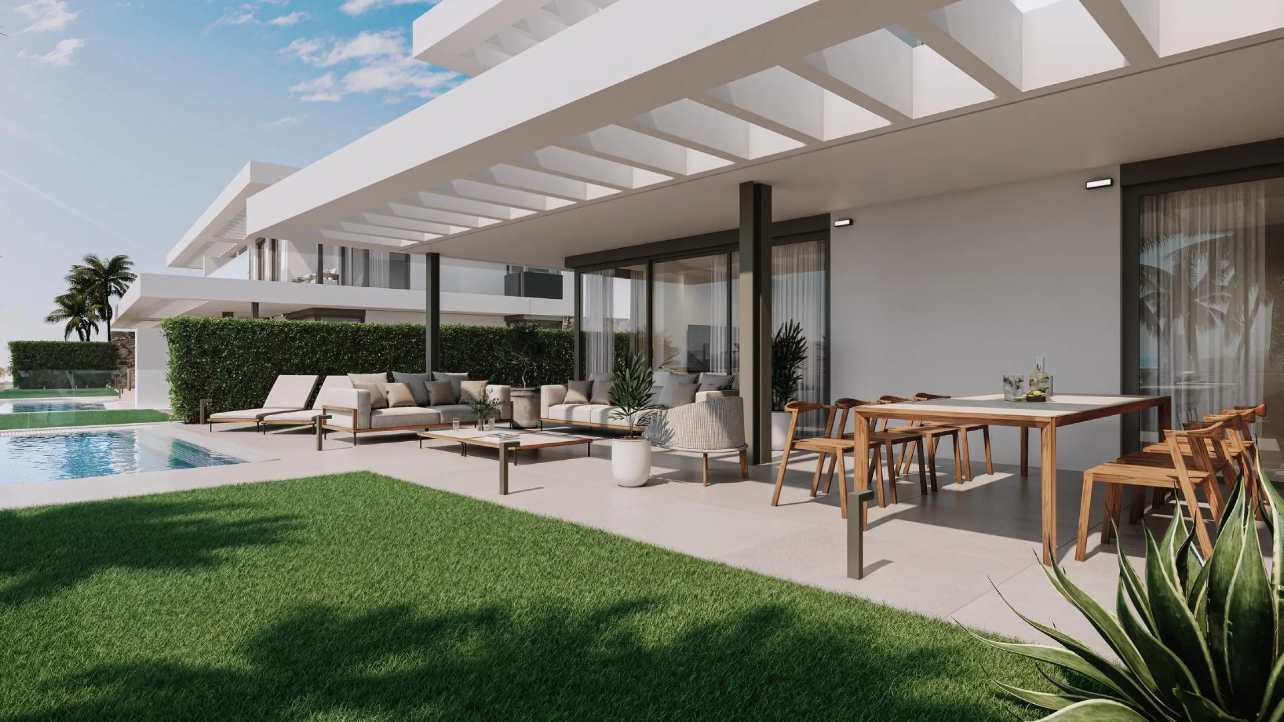 New Build Homes in Marbella East with Sea and Golf Views& & Exclusive residential development next to Santa Clara Golf with apartments and semi-detached villas& & Discover a luxurious lifestyle in this new development located in Marbella East,