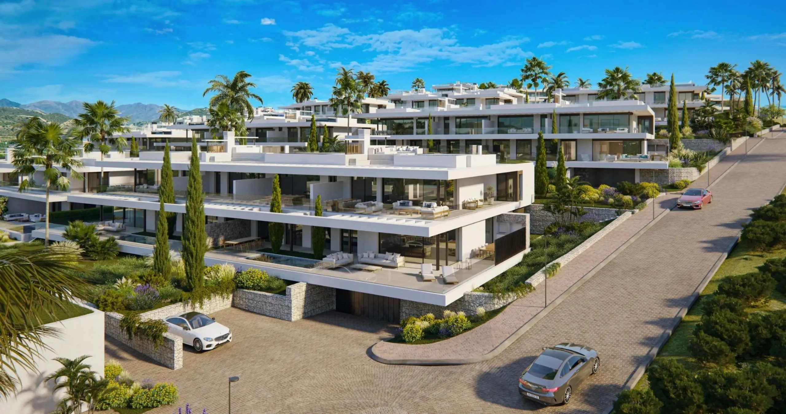 New Build Homes in Marbella East with Sea and Golf Views& & Exclusive residential development next to Santa Clara Golf with apartments and semi-detached villas& & Discover a luxurious lifestyle in this new development located in Marbella East,