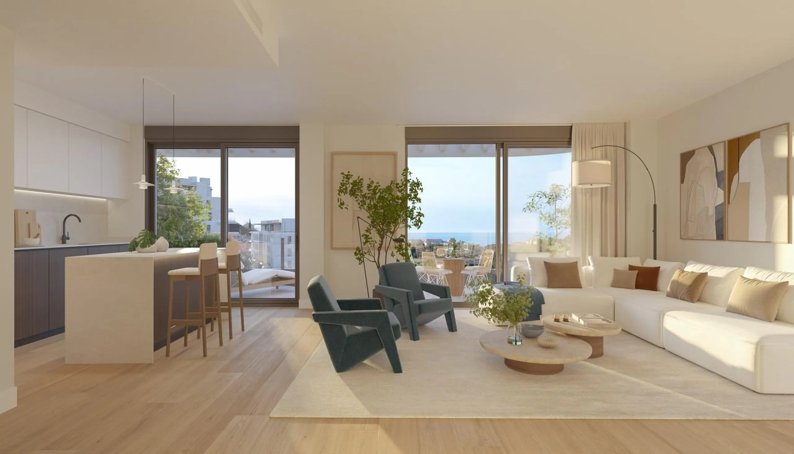 New Build Homes in Mijas Costa& & Avant-garde design surrounded by nature and just minutes from the sea& This exclusive new build development in Mijas Costa perfectly combines contemporary architecture with the Mediterranean lifestyle. Located in