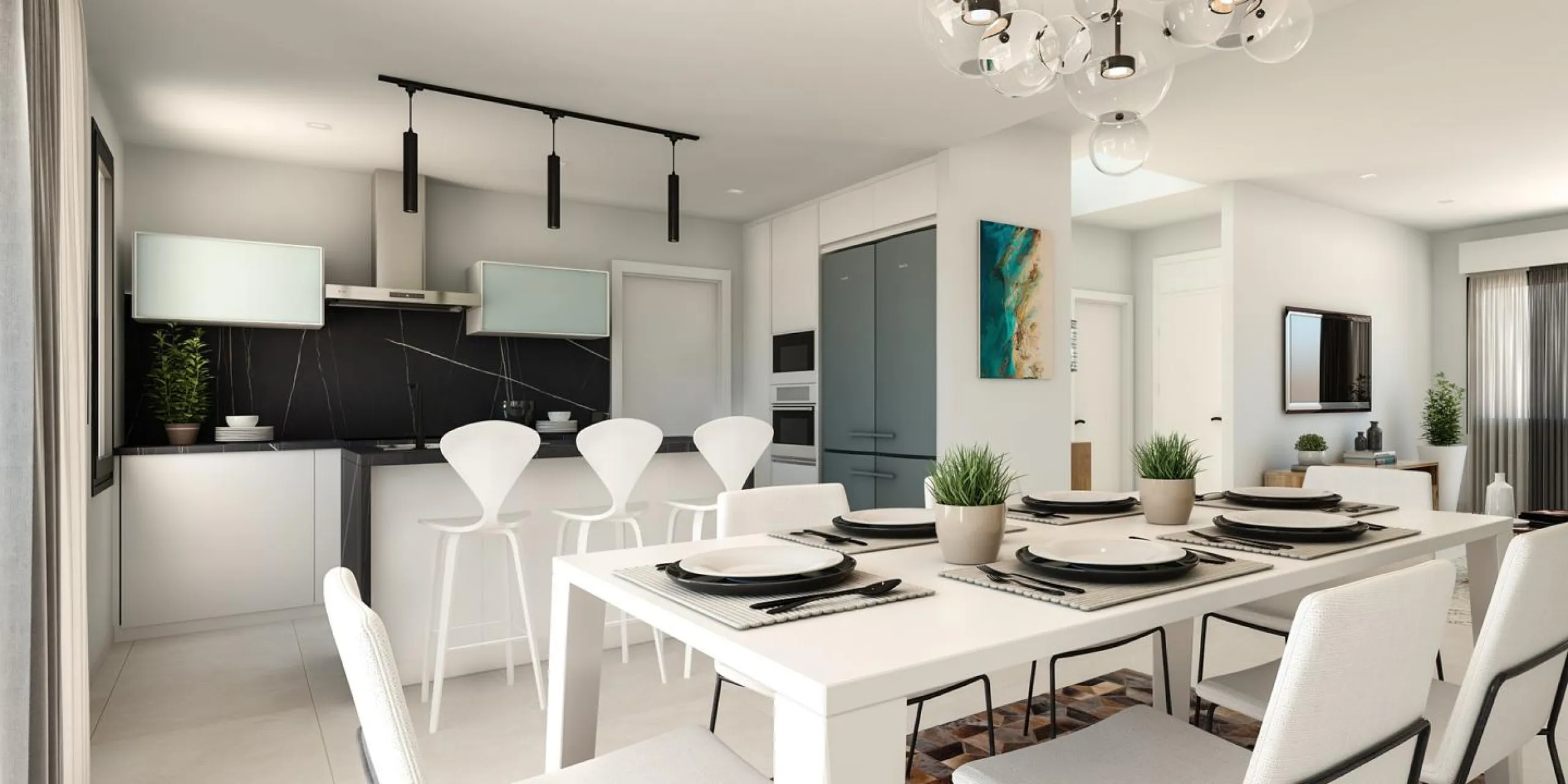 New built detached villas 1800m from the beach in Denia.